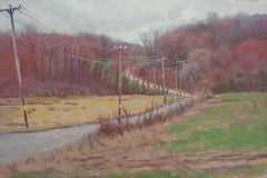 Impressionistic Farm Landscape Oil Painting Michael Budden Spring Farm Lane
