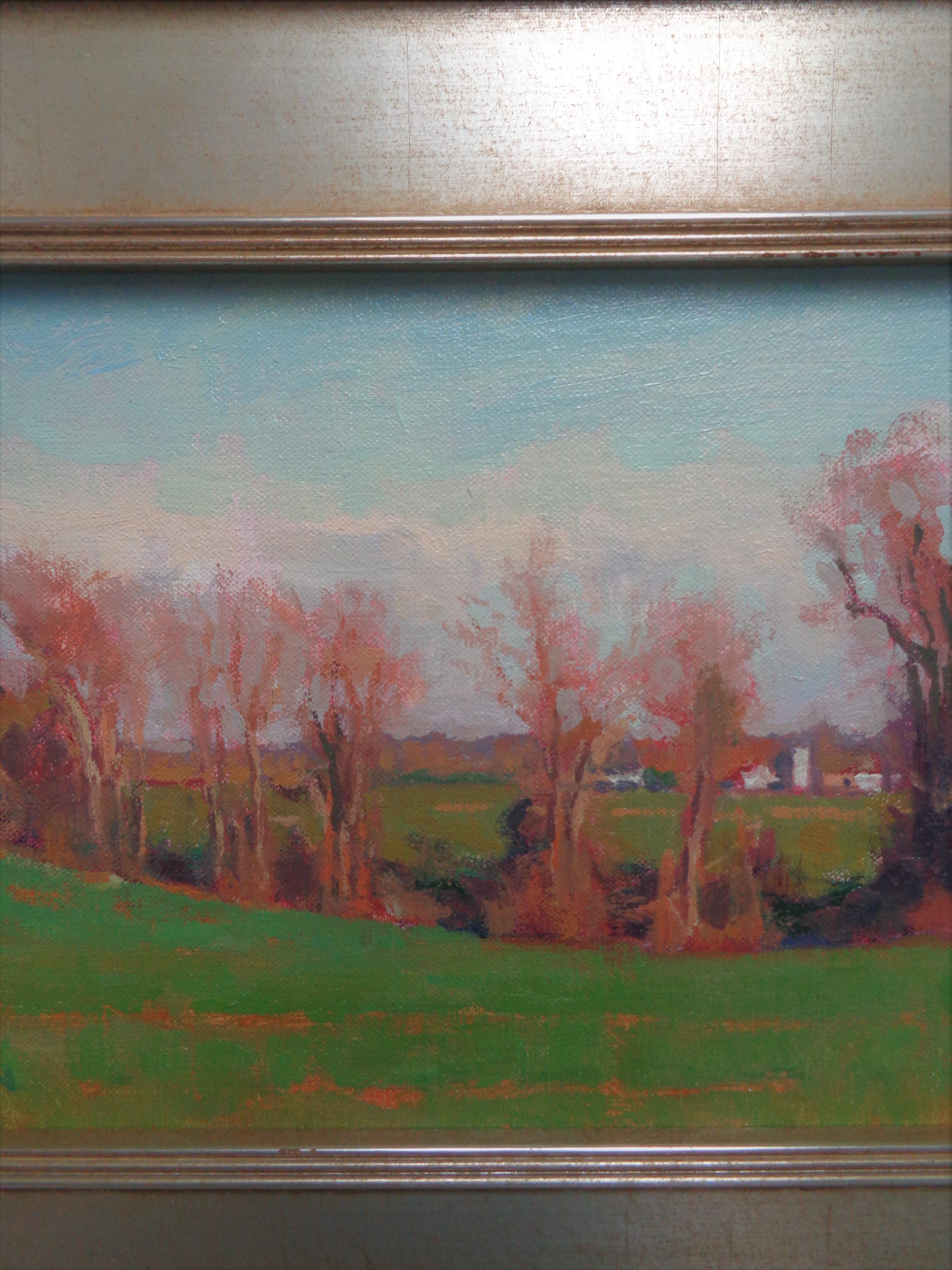 Peinture à l'huile impressionniste de Michael Budden Spring Farm Study en vente 2
