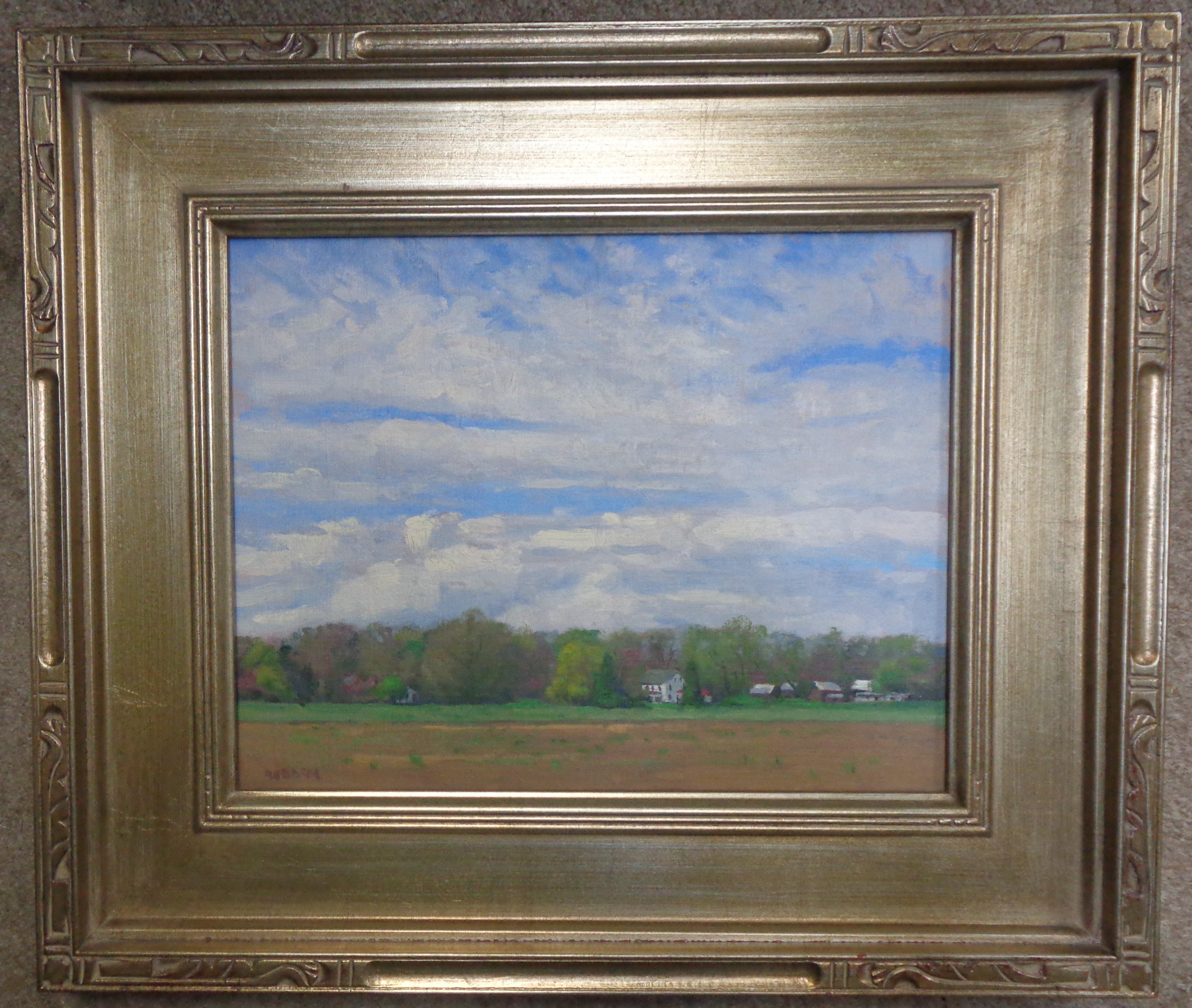 Cieli di primavera
olio/pannello
11 x 14 senza cornice, 17,75 x 20,75x1,75 con cornice
Cieli di primavera è un bellissimo paesaggio impressionista dipinto a olio che ho realizzato in un luogo vicino al mio studio nel 2020. Il dipinto è realizzato su