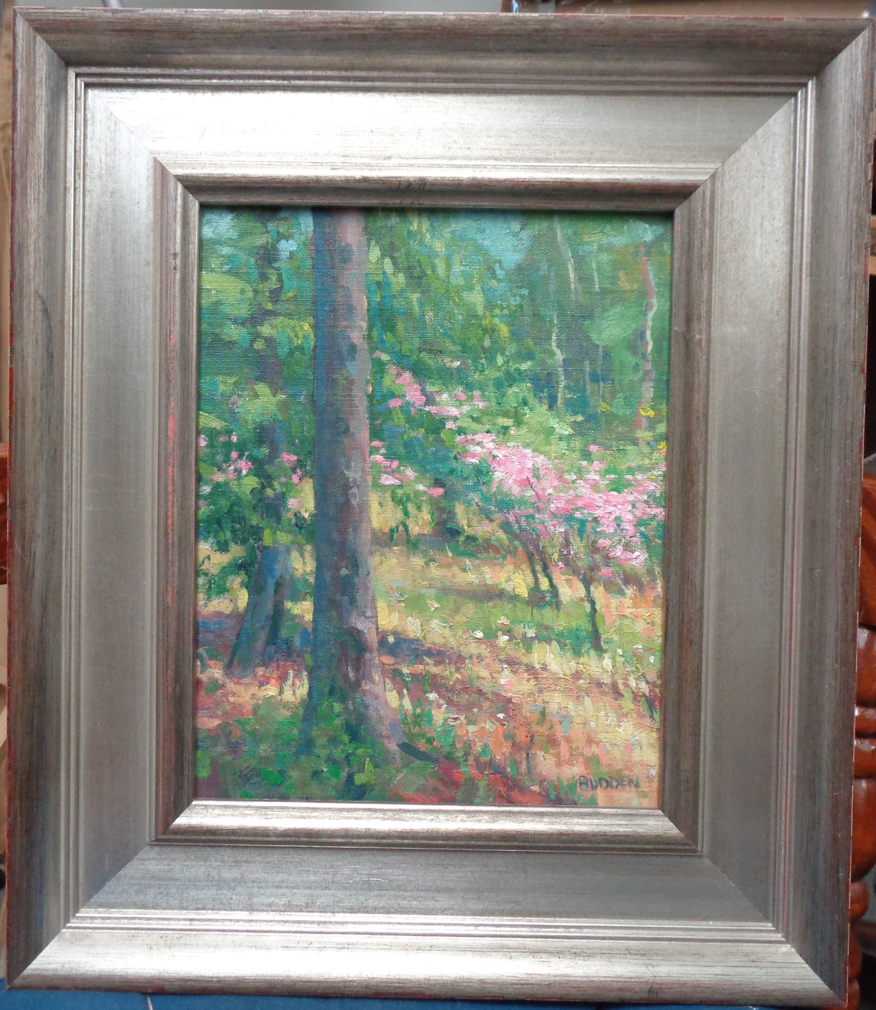 Early Spring
oil/panel
10 x 8 unframed, 15 x 10 framed
Early Spring is an oil painting on canvas panel that showcases the beautiful light of an early Spring day among flowering trees. This is a plein air study I did on a friends farm near my