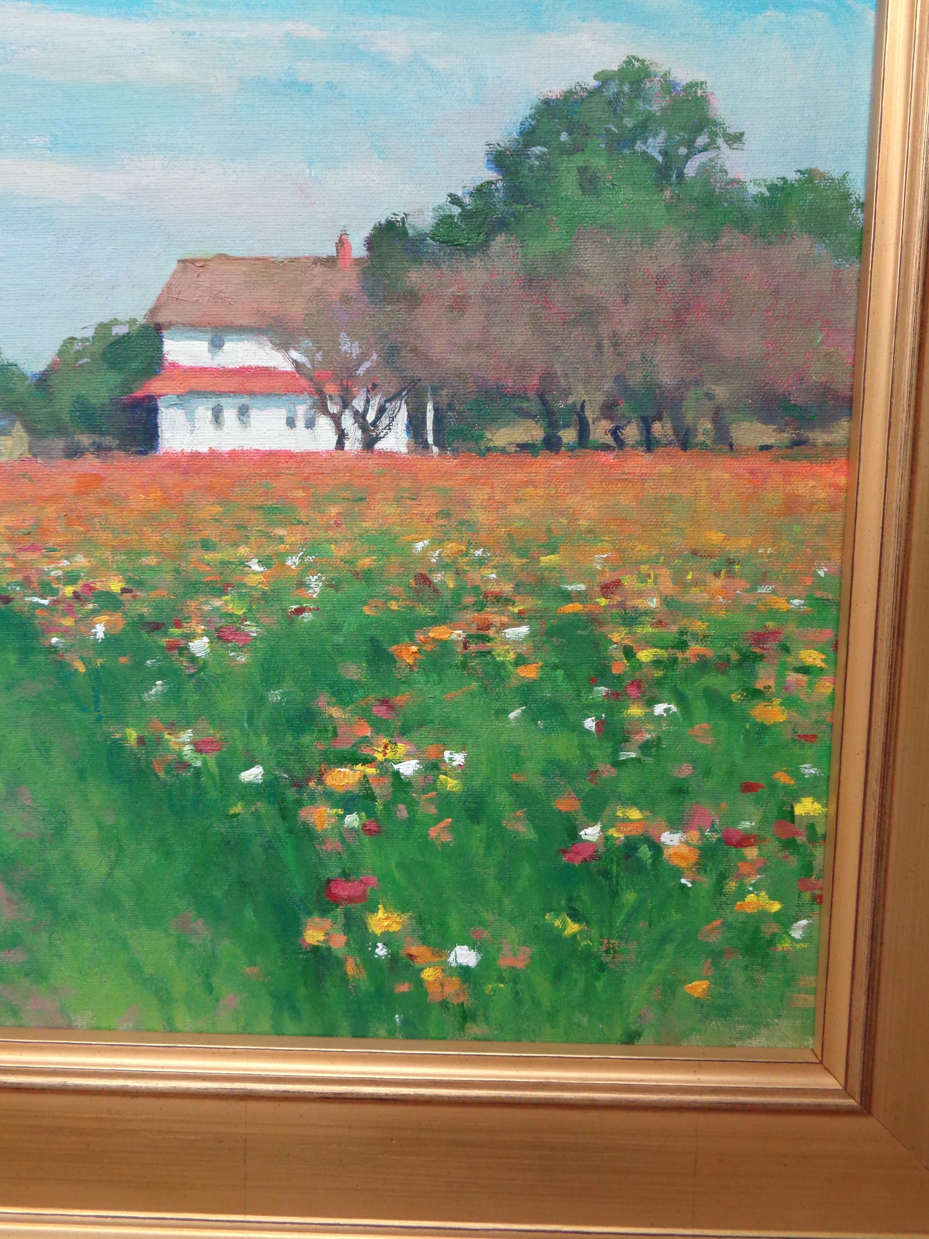 Peinture à l'huile impressionniste de Michael Budden Farm Flowers en vente 1