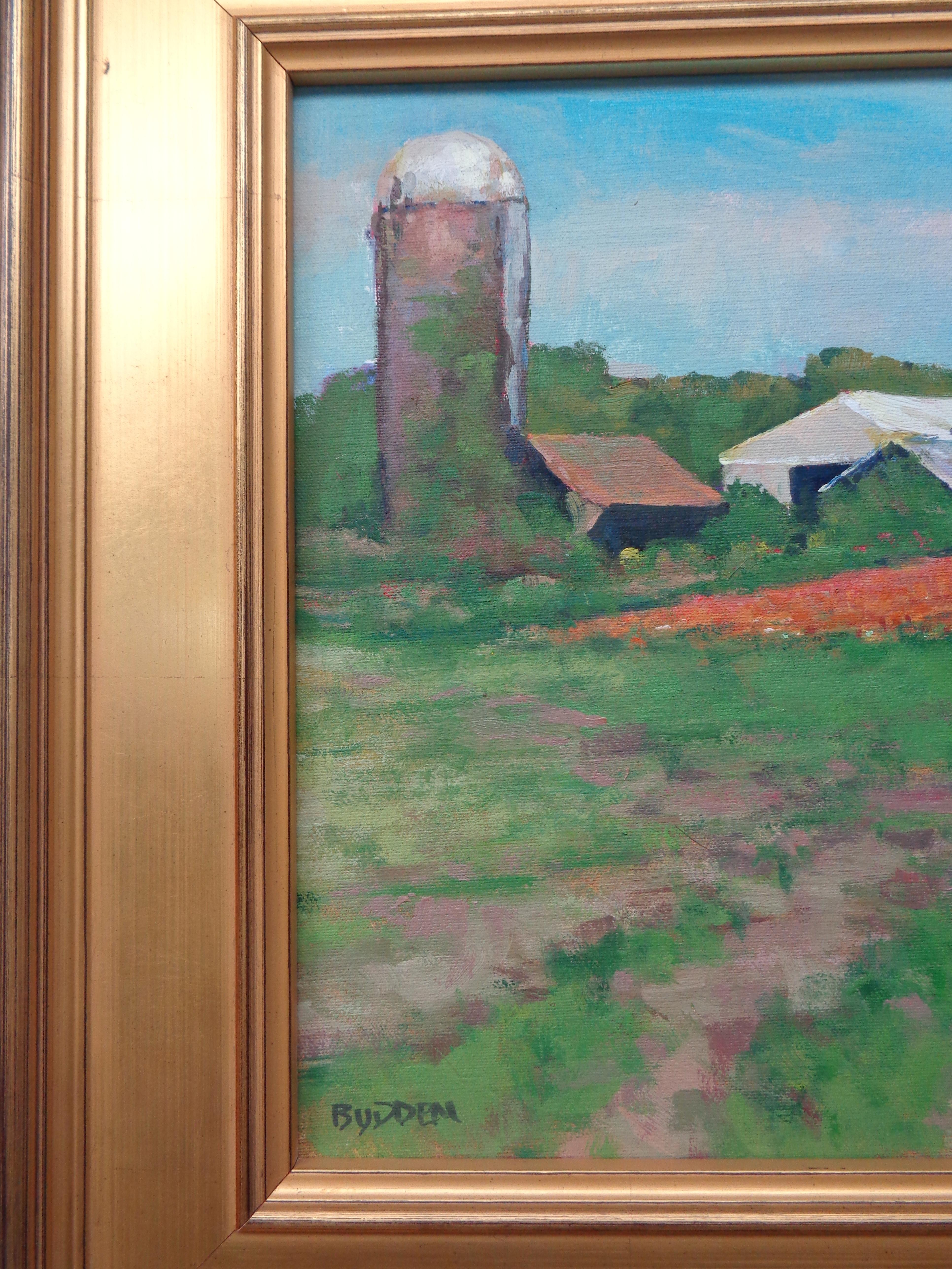 Peinture à l'huile impressionniste de Michael Budden Farm Flowers en vente 3
