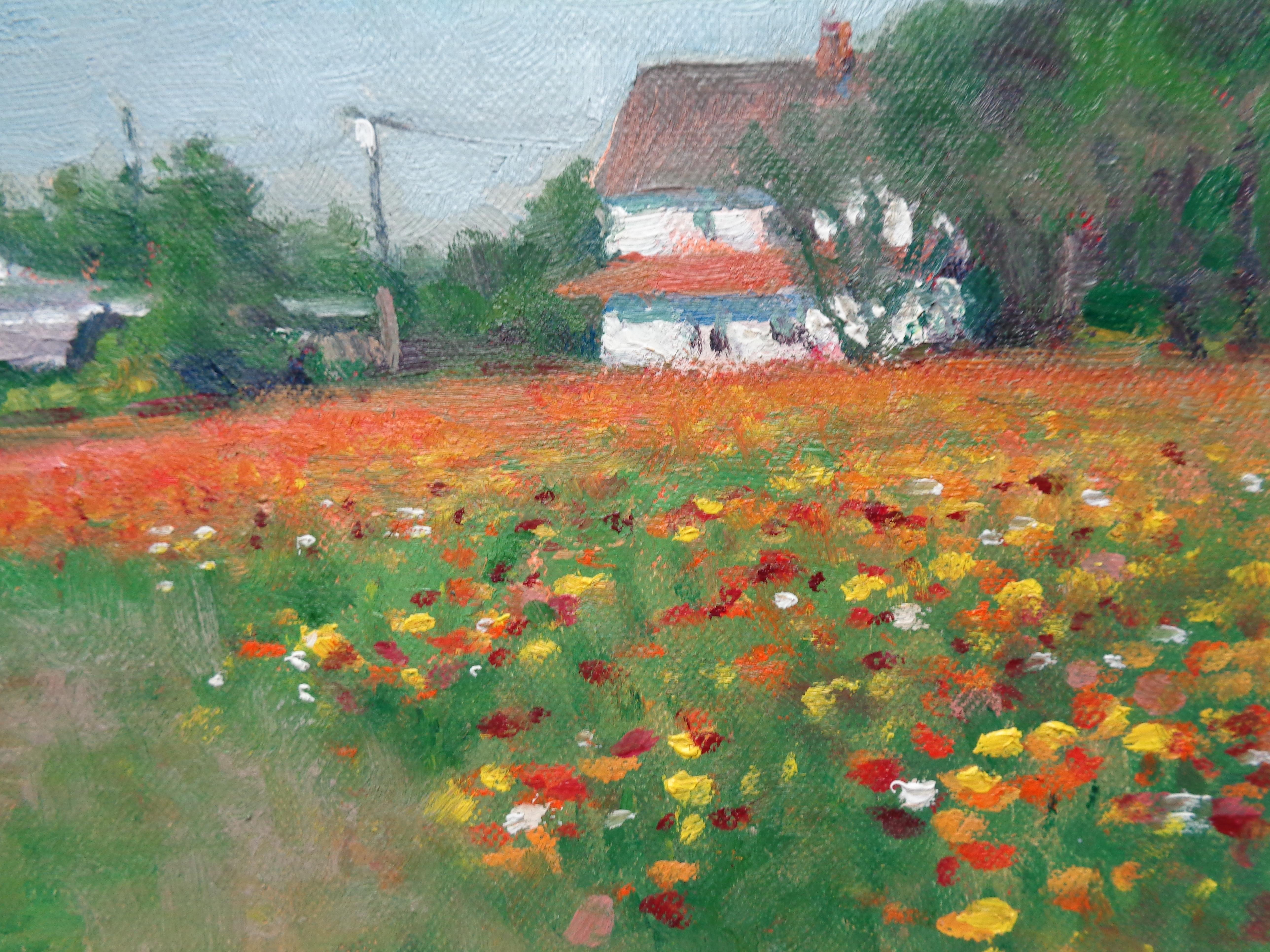  Impressionistic Floral Landscape Oil Painting by Michael Budden For Sale 4