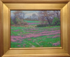  Impressionistic Floral Landscape Oil Painting by Michael Budden Purple Flowers