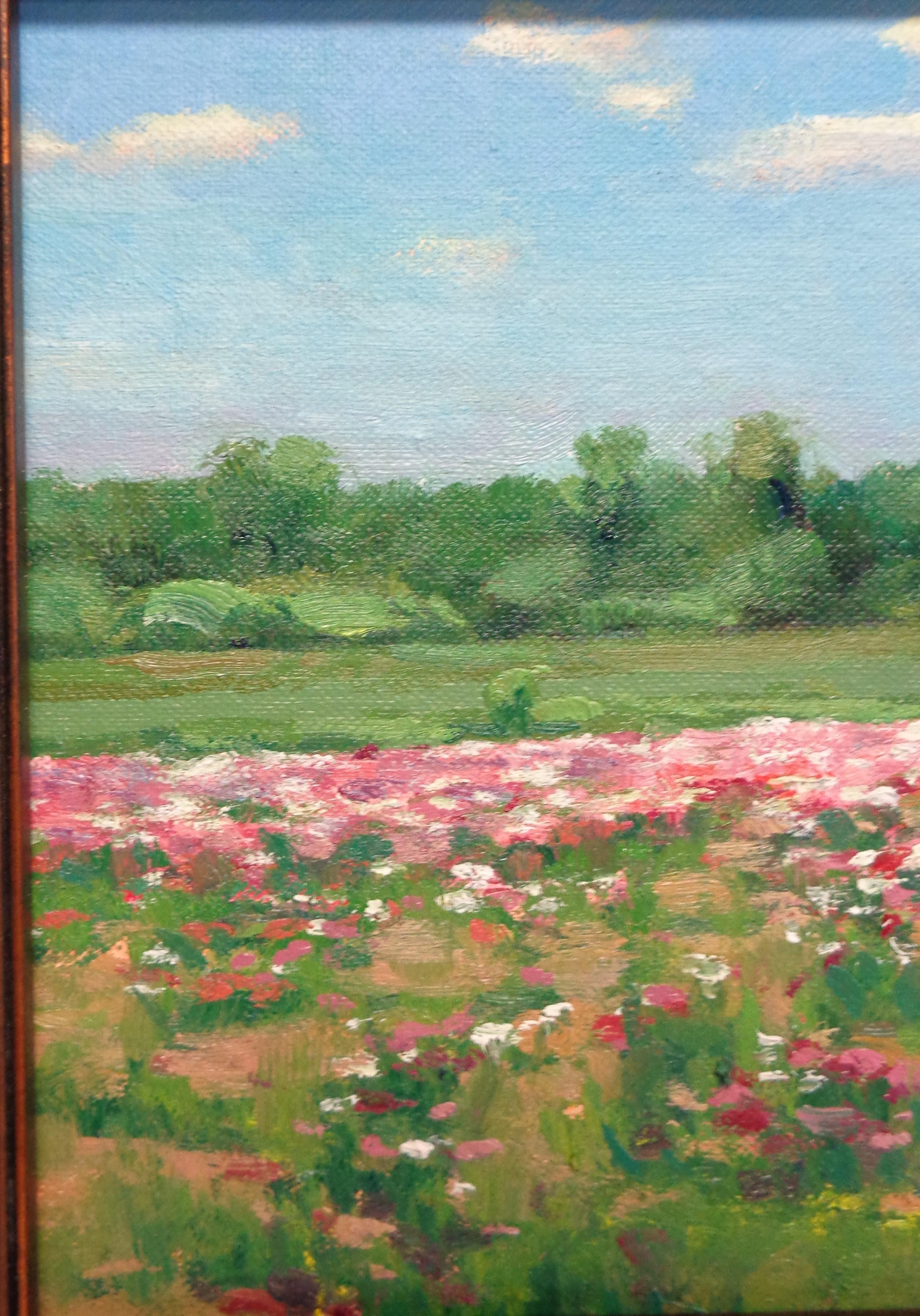  Impressionistic Floral Landscape Oil Painting by Michael Budden Show Stoppers For Sale 1