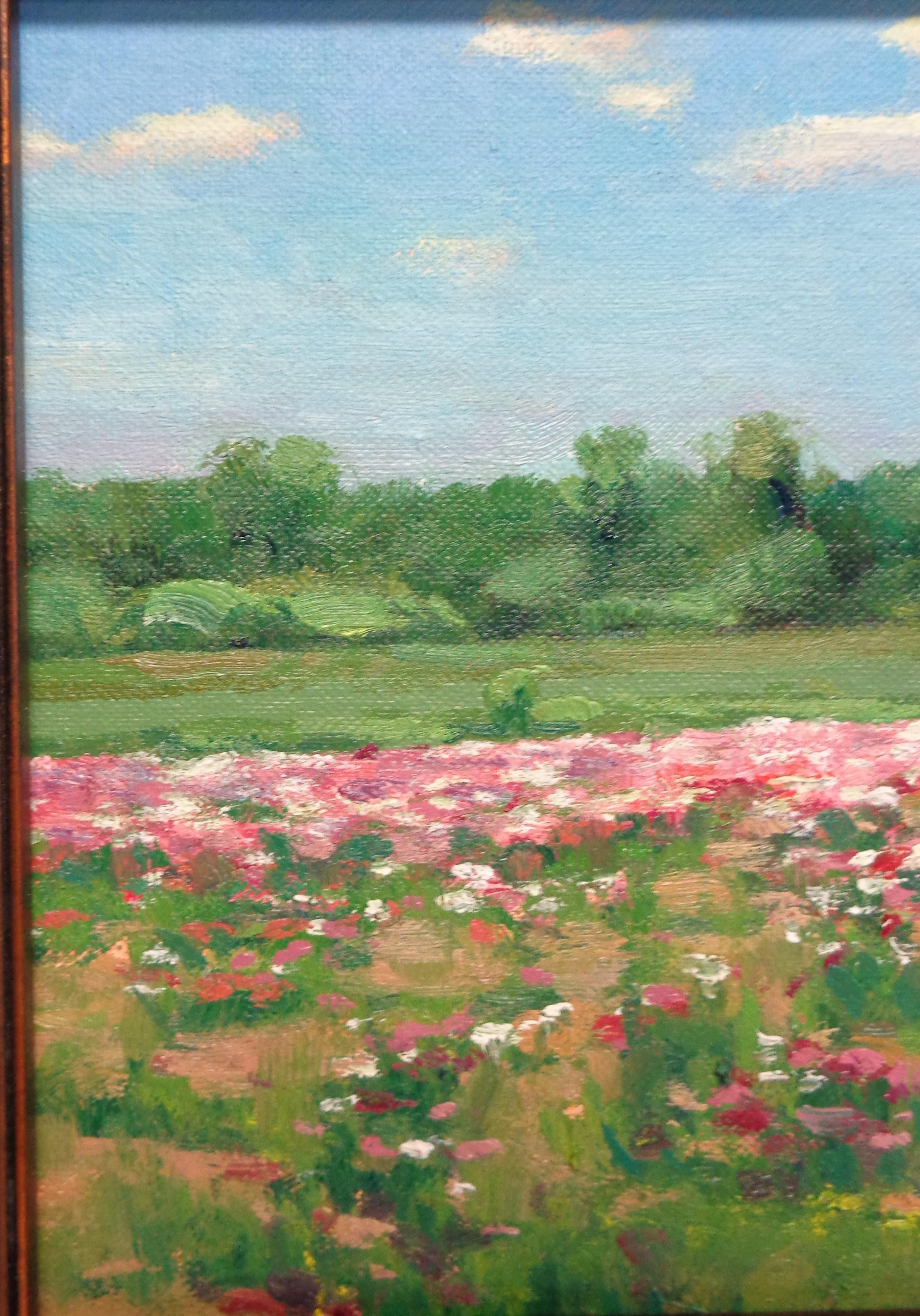 Impressionistic Floral Landscape Oil Painting by Michael Budden Show Stoppers For Sale 1