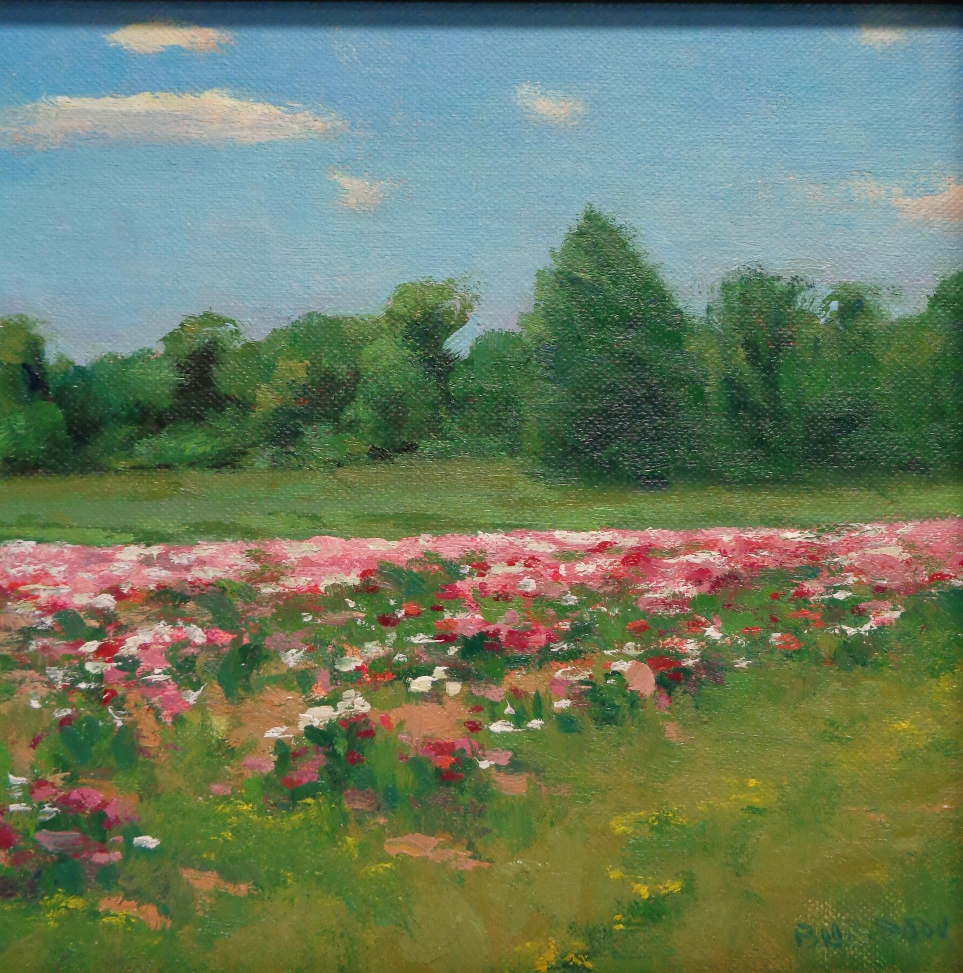  Impressionistic Floral Landscape Oil Painting by Michael Budden Show Stoppers For Sale 2