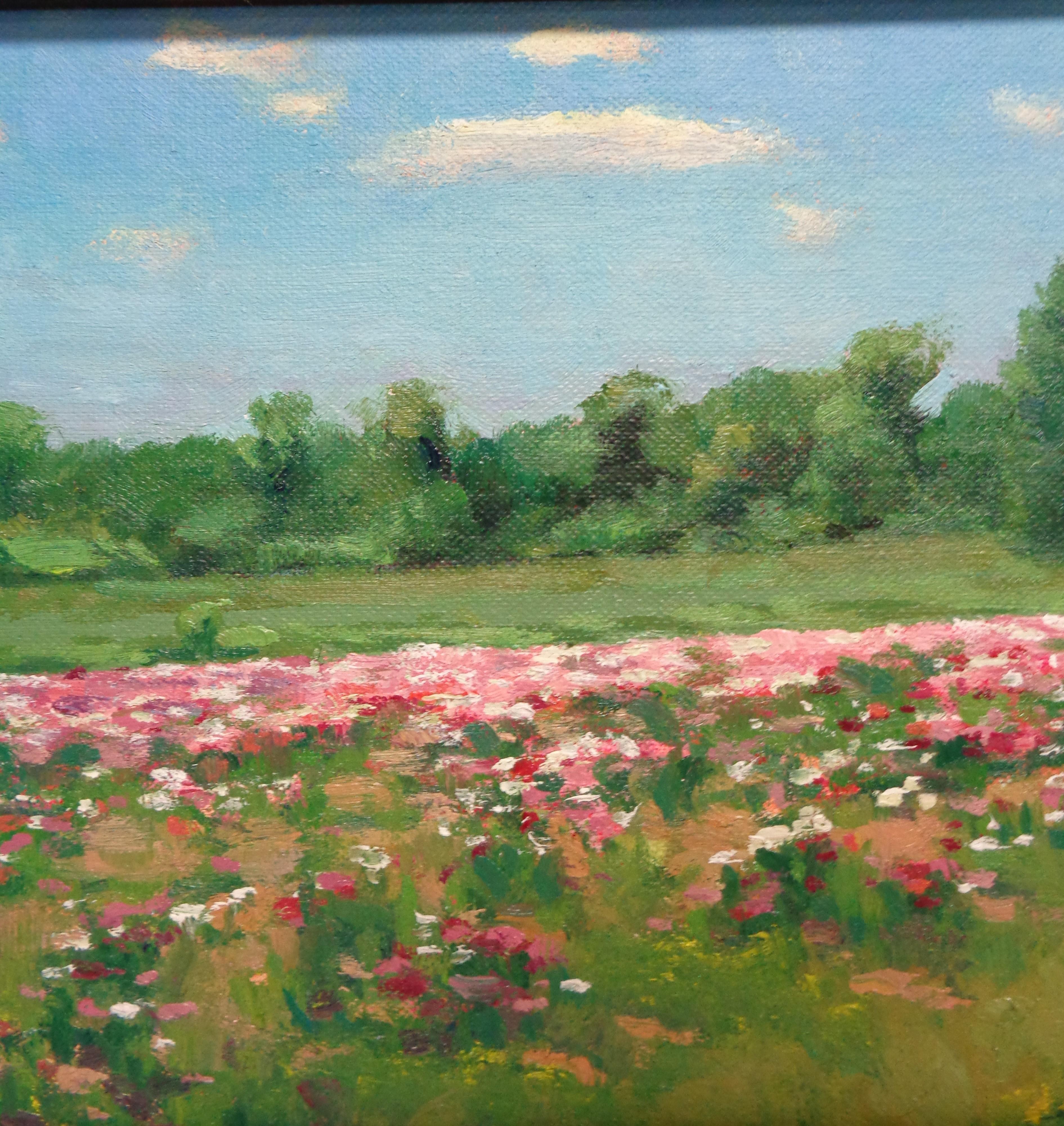  Impressionistic Floral Landscape Oil Painting by Michael Budden Show Stoppers For Sale 3