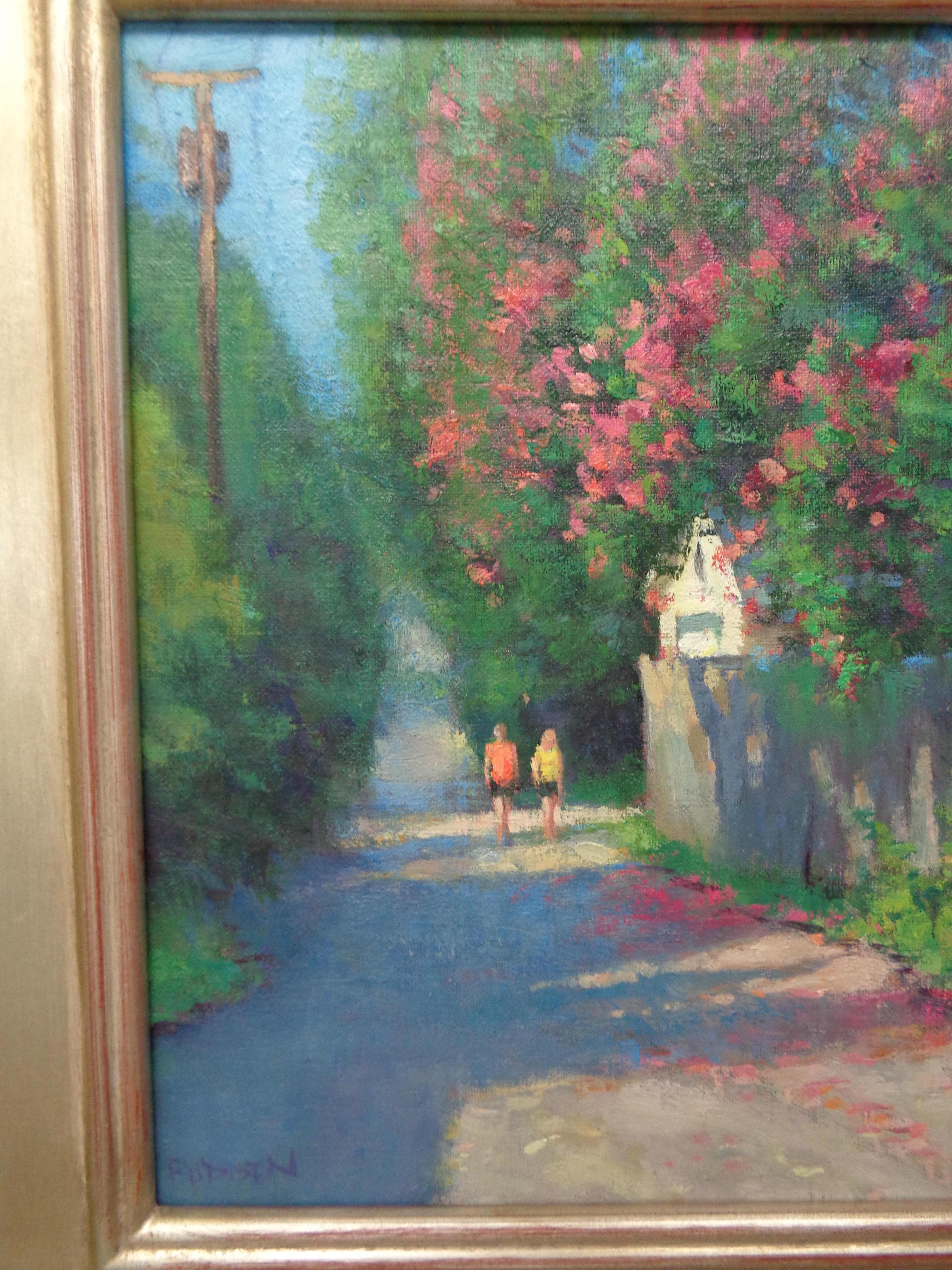  Impressionistic Floral Landscape Painting Michael Budden Alley Walk 1