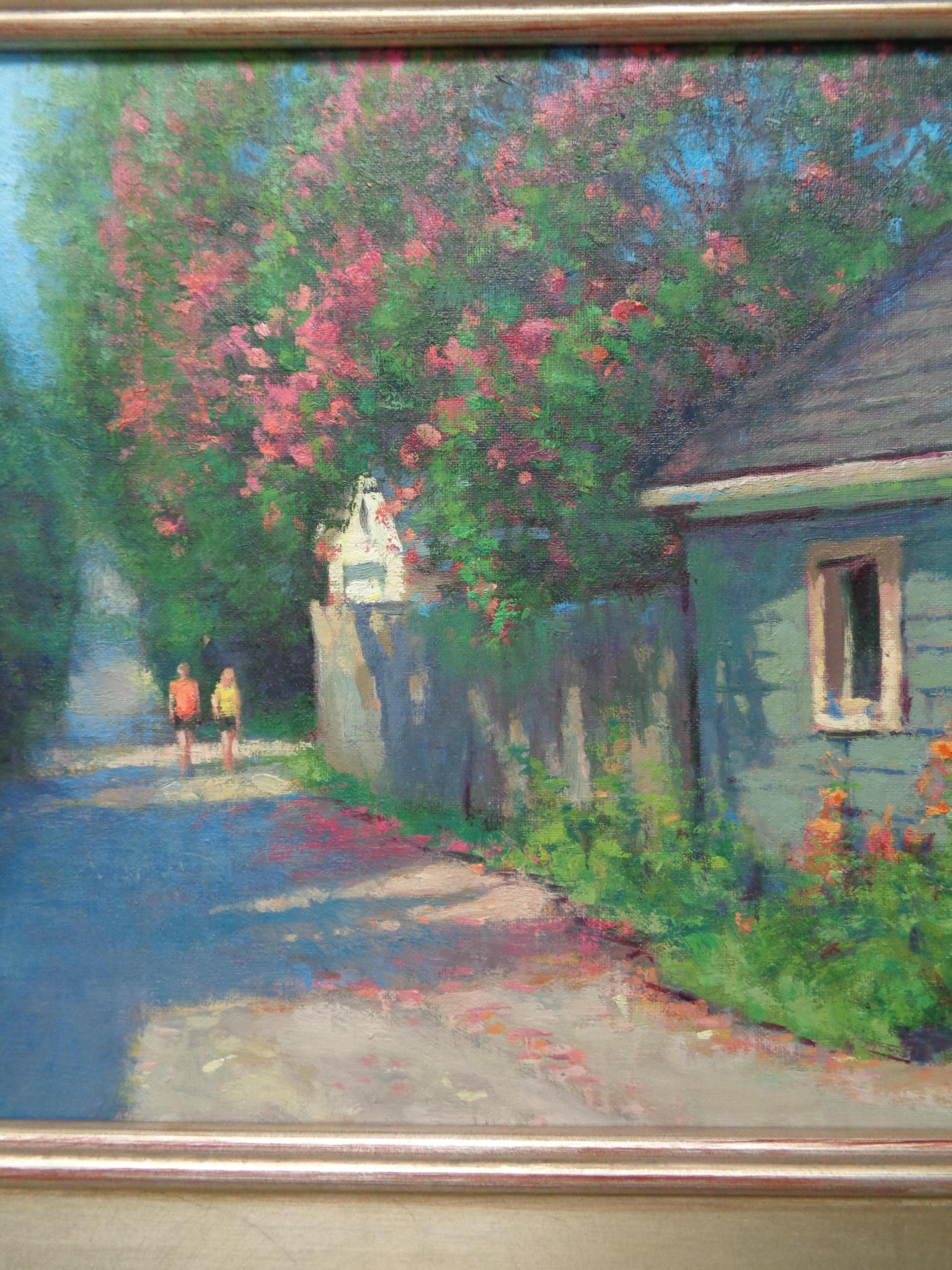  Impressionistic Floral Landscape Painting Michael Budden Alley Walk 2
