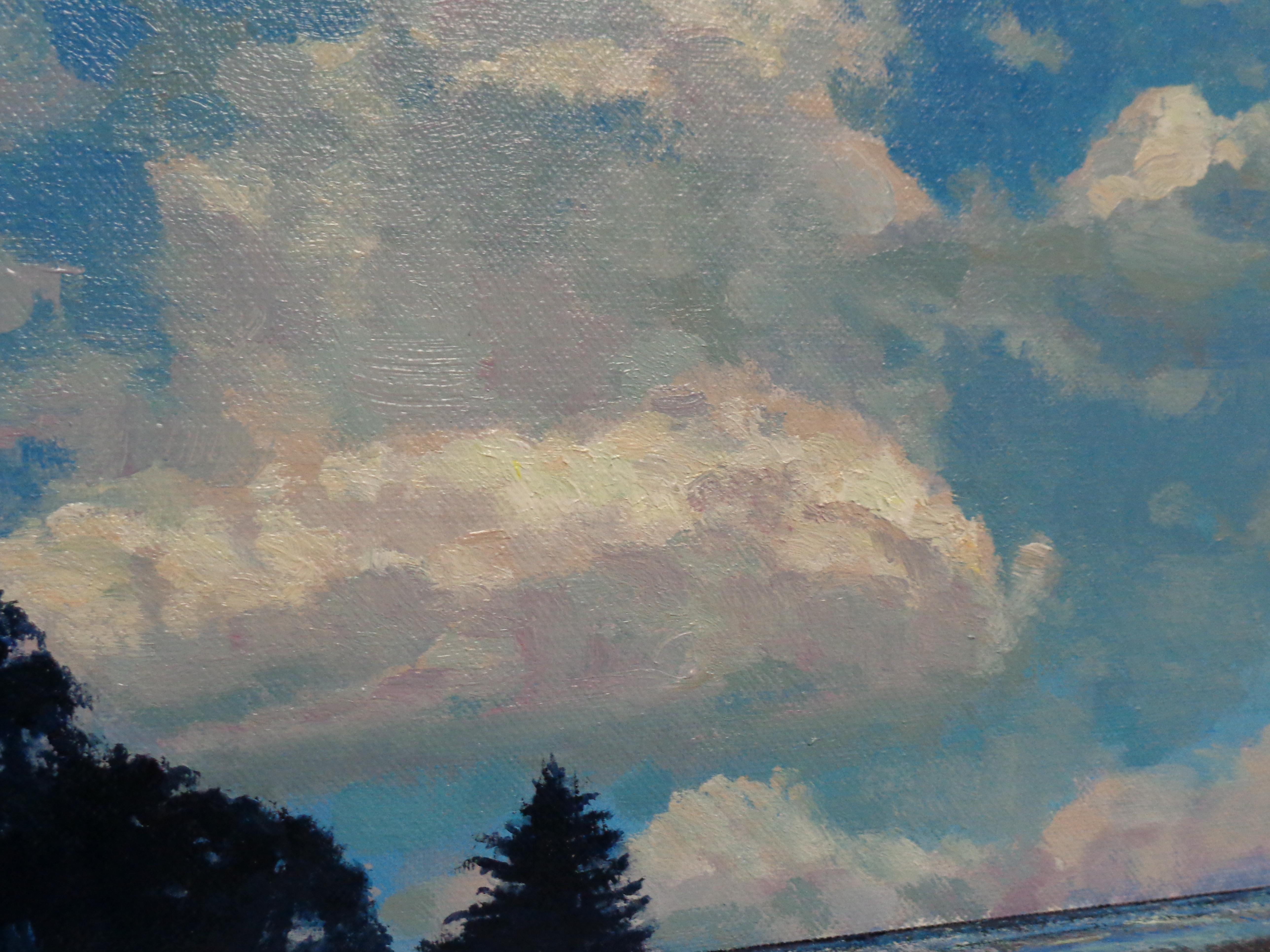  Impressionistic Landscape Cloud Oil Painting Michael Budden Sky Study For Sale 3