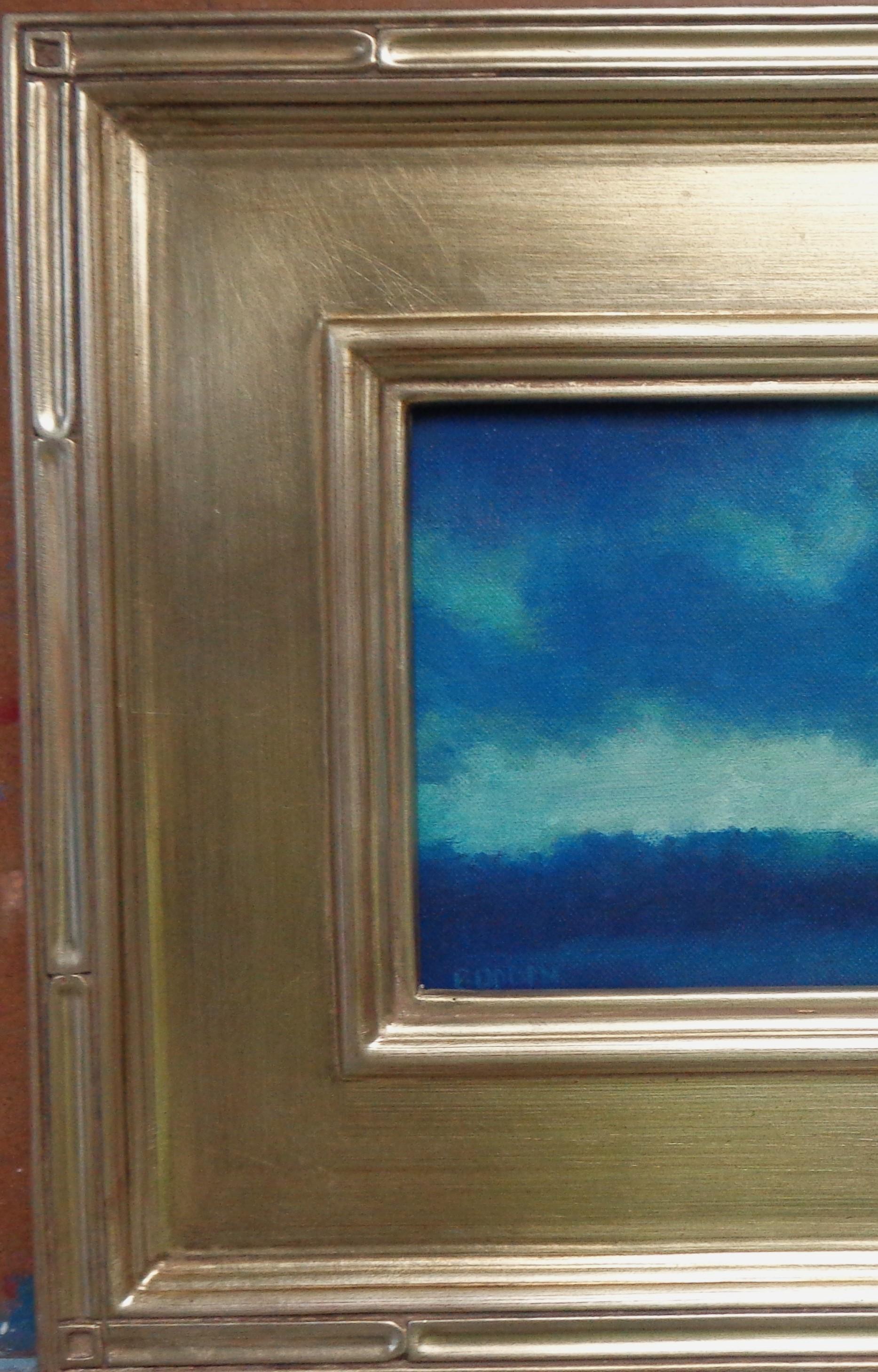 Paisaje Impresionista Pintura Nocturna Michael Budden Noche de Luna en Blues en venta 2
