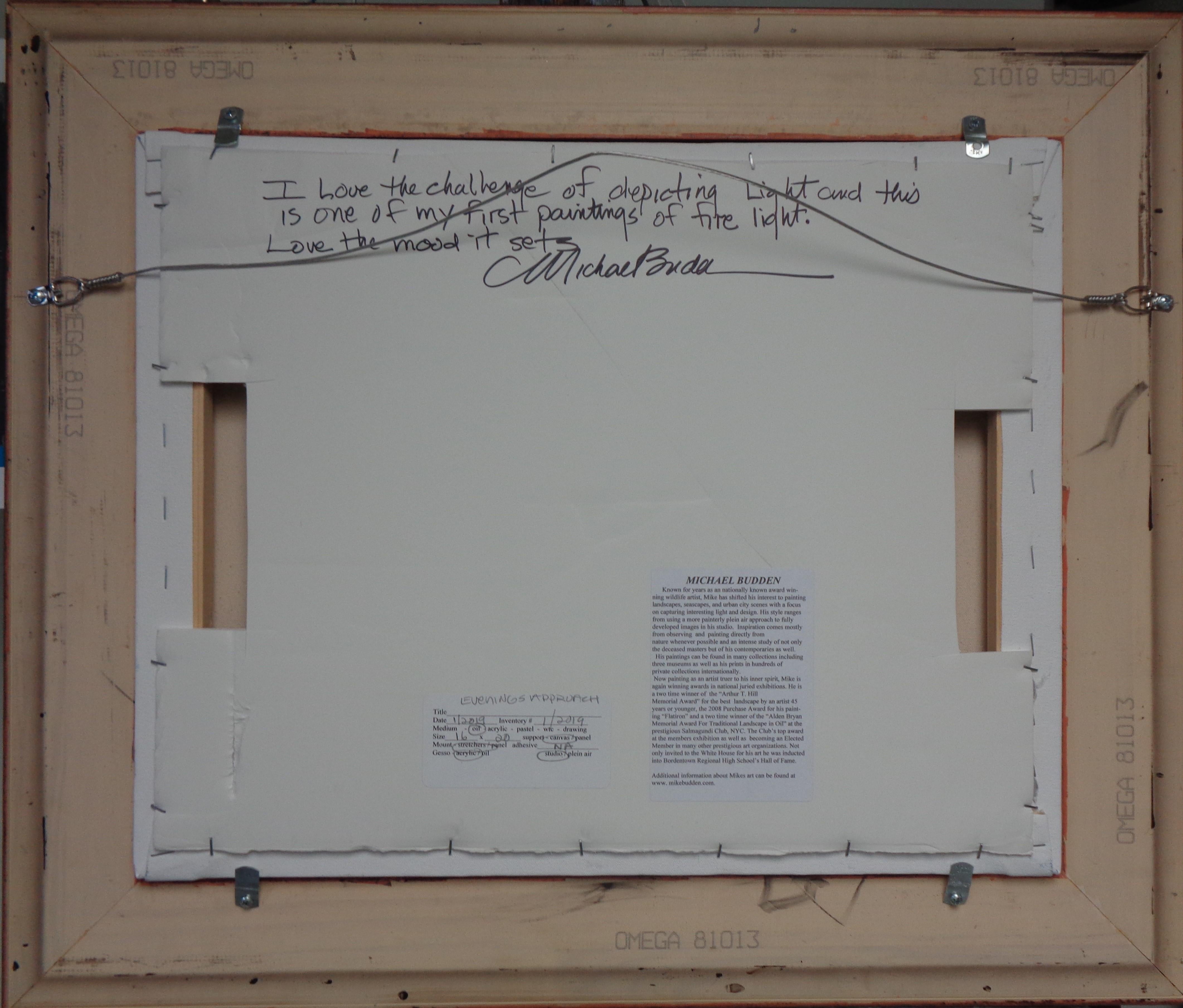 Impressionistic Landscape Nocturne Painting Michael Budden Moon Night in Blues im Angebot 4