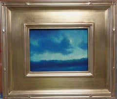 Impressionistische Landschaft, Nocturne, Gemälde Michael Budden, Mondnacht in Blau