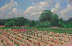  Impressionistic Landscape Oil Painting Michael Budden Early Spring Flower Farm