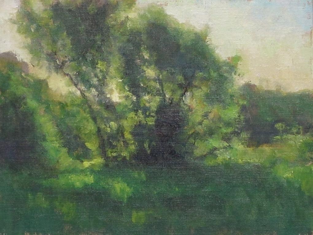 Impressionistische Landschaft, Ölgemälde Michael Budden, Spring Meadow, Spring Meadow im Angebot 1