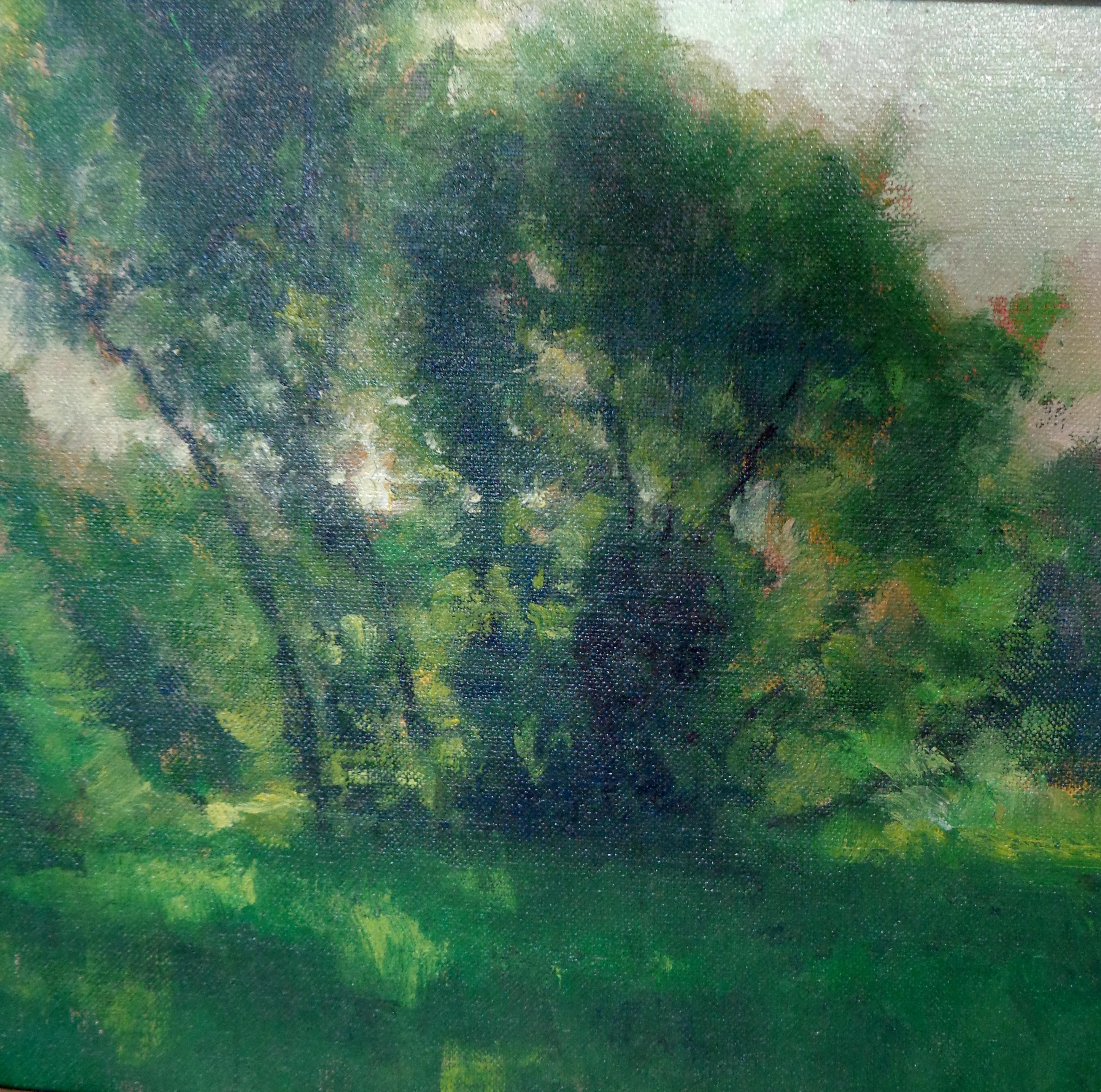 Impressionistische Landschaft, Ölgemälde Michael Budden, Spring Meadow, Spring Meadow im Angebot 4