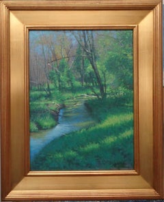  Peinture à l'huile impressionniste Michael Budden Spring Stream