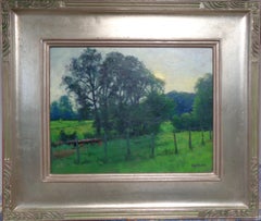 Impressionistic Rural Farm Landscape Painting Michael Budden Sunrise Colors