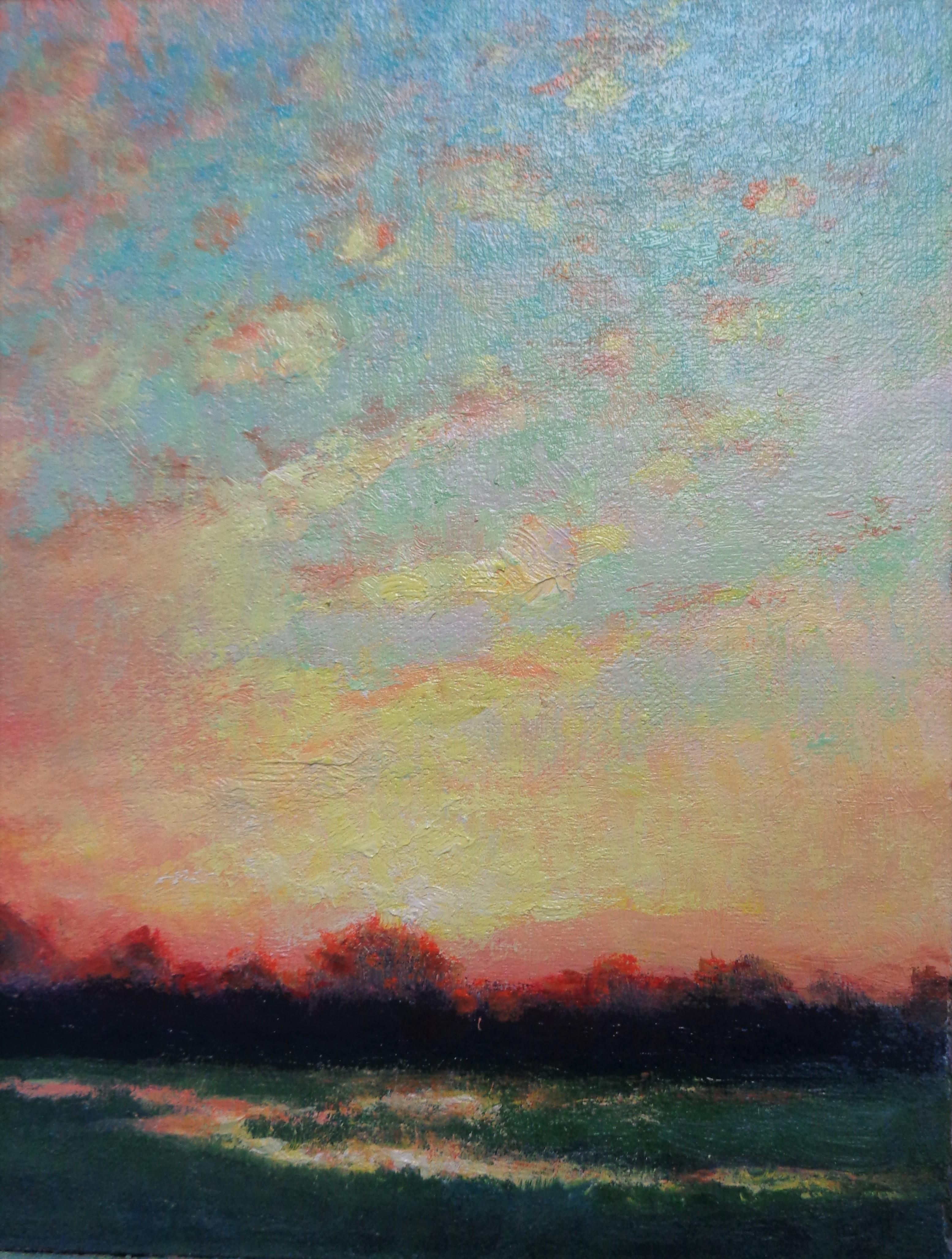  Impressionistic Landscape Painting Michael Budden Sunrise Sensation  For Sale 4