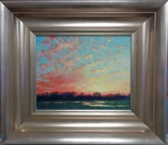  Impressionistisches Landschaftsgemälde Michael Budden, Sonnenaufgang, Sensation 