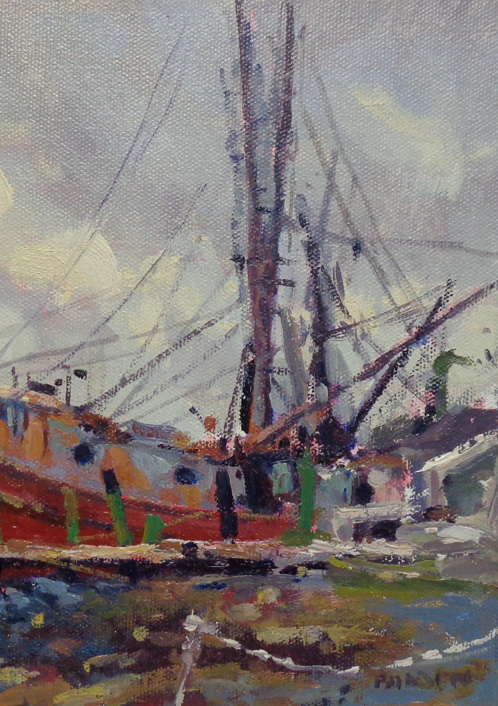 Impressionistic Landscape Seascape Boat Painting Michael Budden Cape May NJ For Sale 3
