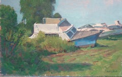 Impressionistic Landscape Seascape Boat Painting Michael Budden On Its Side