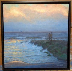 Peinture à l'huile impressionniste - Paysage marin - Peinture de Michael Budden - Late Light