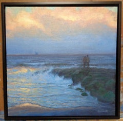 Impressionistic Landscape Seascape Oil Painting by Michael Budden Late Light
