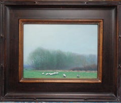  Impressionistic Landscape Sheep Oil Painting Michael Budden Early Spring Outing