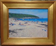 Peinture à l'huile impressionniste du Maine Michael Budden Sand Beach Acadia