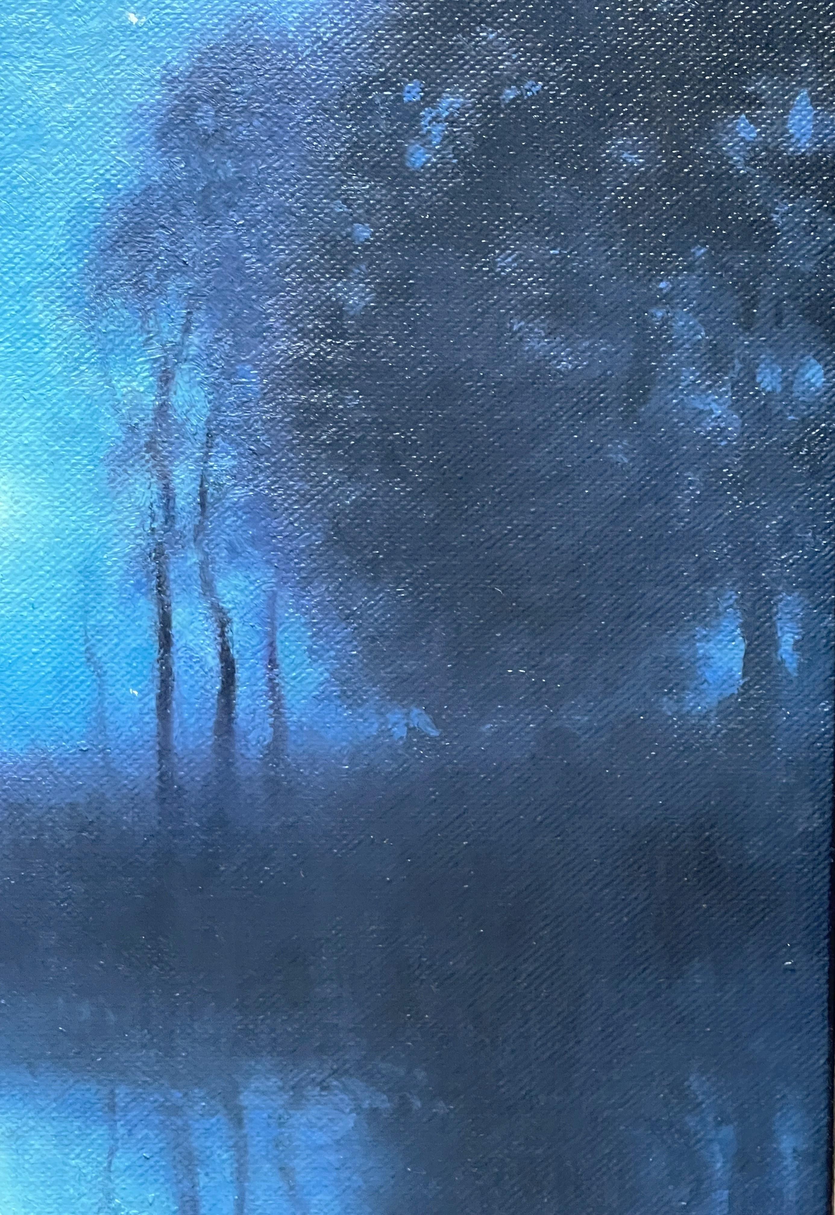 Impressionistic Moonlight Landscape Oil Painting Michael Budden For Sale 3