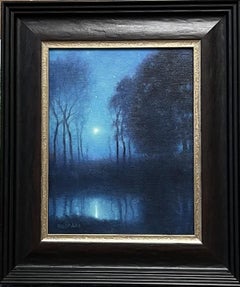  Impressionistische Mondlicht-Landschaft, Ölgemälde Michael Budden 