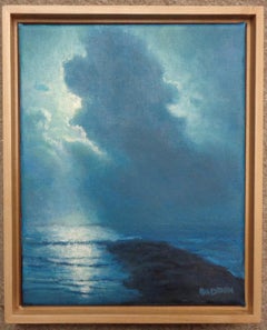  Peinture à l'huile impressionniste - Paysage marin au clair de lune avec joyaux de Michael Budden