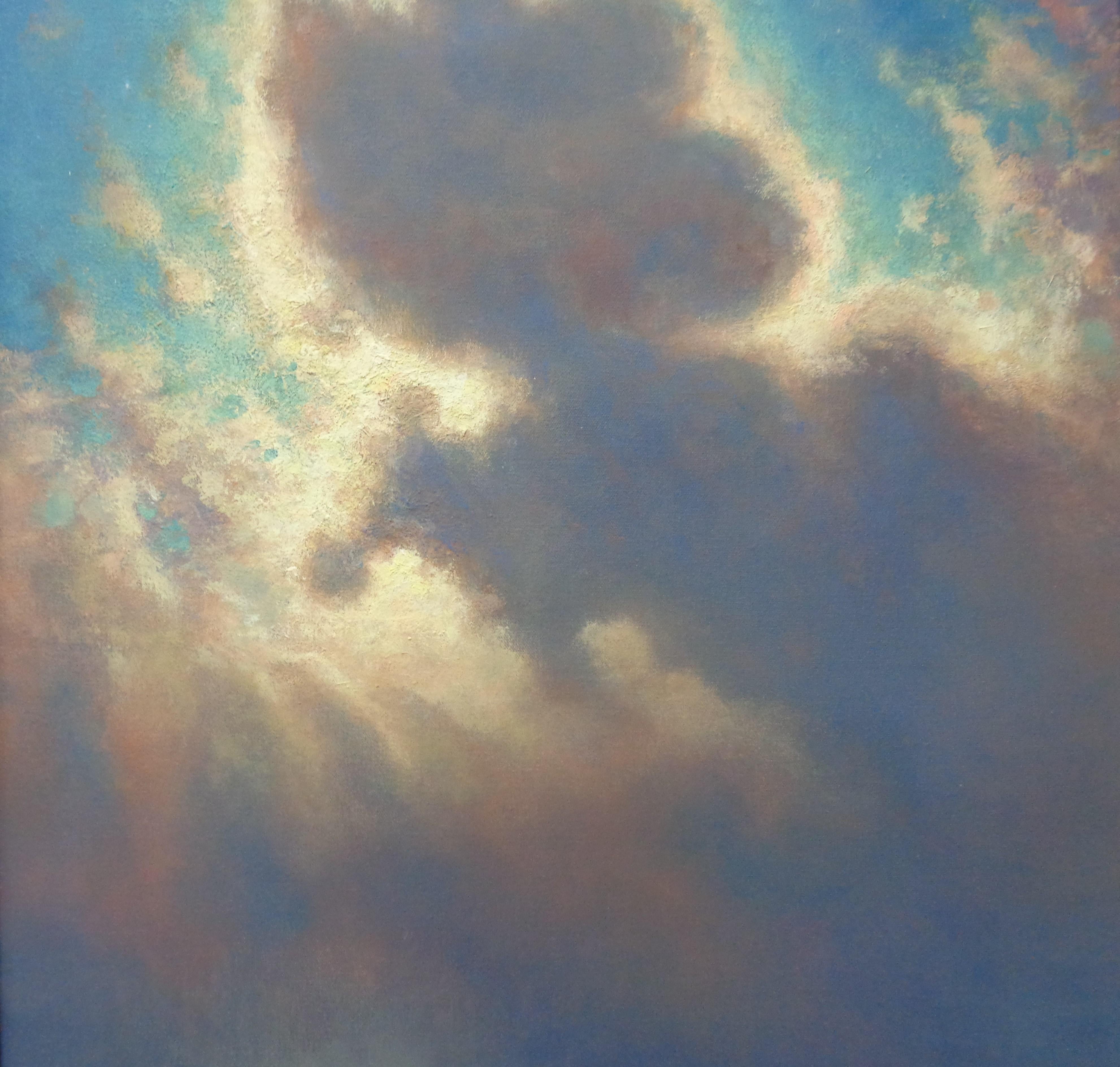 Pintura impresionista de un paisaje marino iluminado por la luna Michael Budden Dulce luz de luna II en venta 3