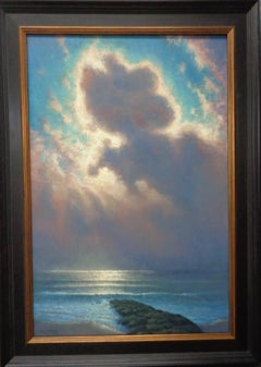 Impressionistic Moonlit Seascape Painting Michael Budden Sweet Moonlight II