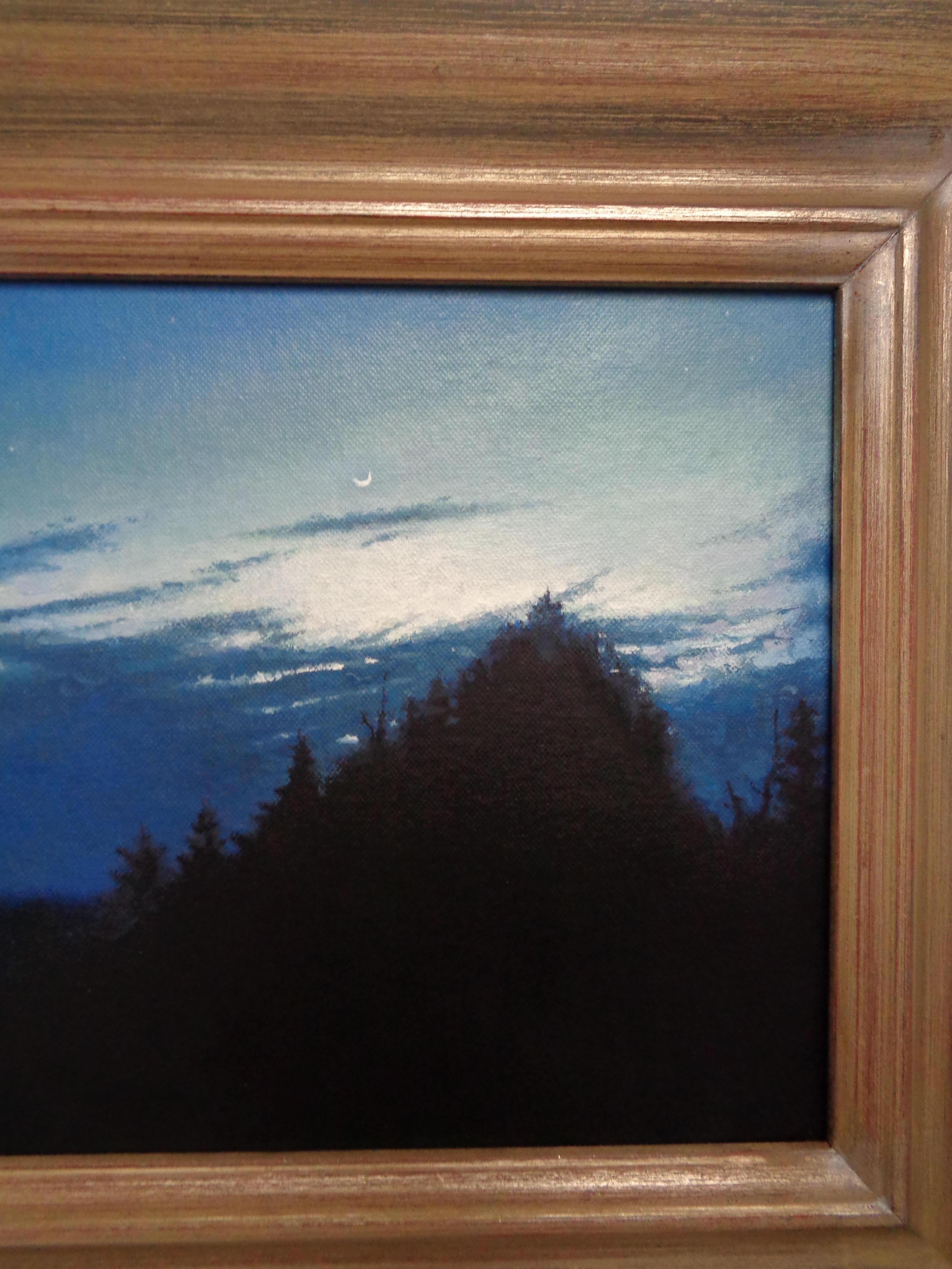 Impressionistic Nocturne Landscape Oil Painting Michael Budden Stars Moon Night For Sale 2