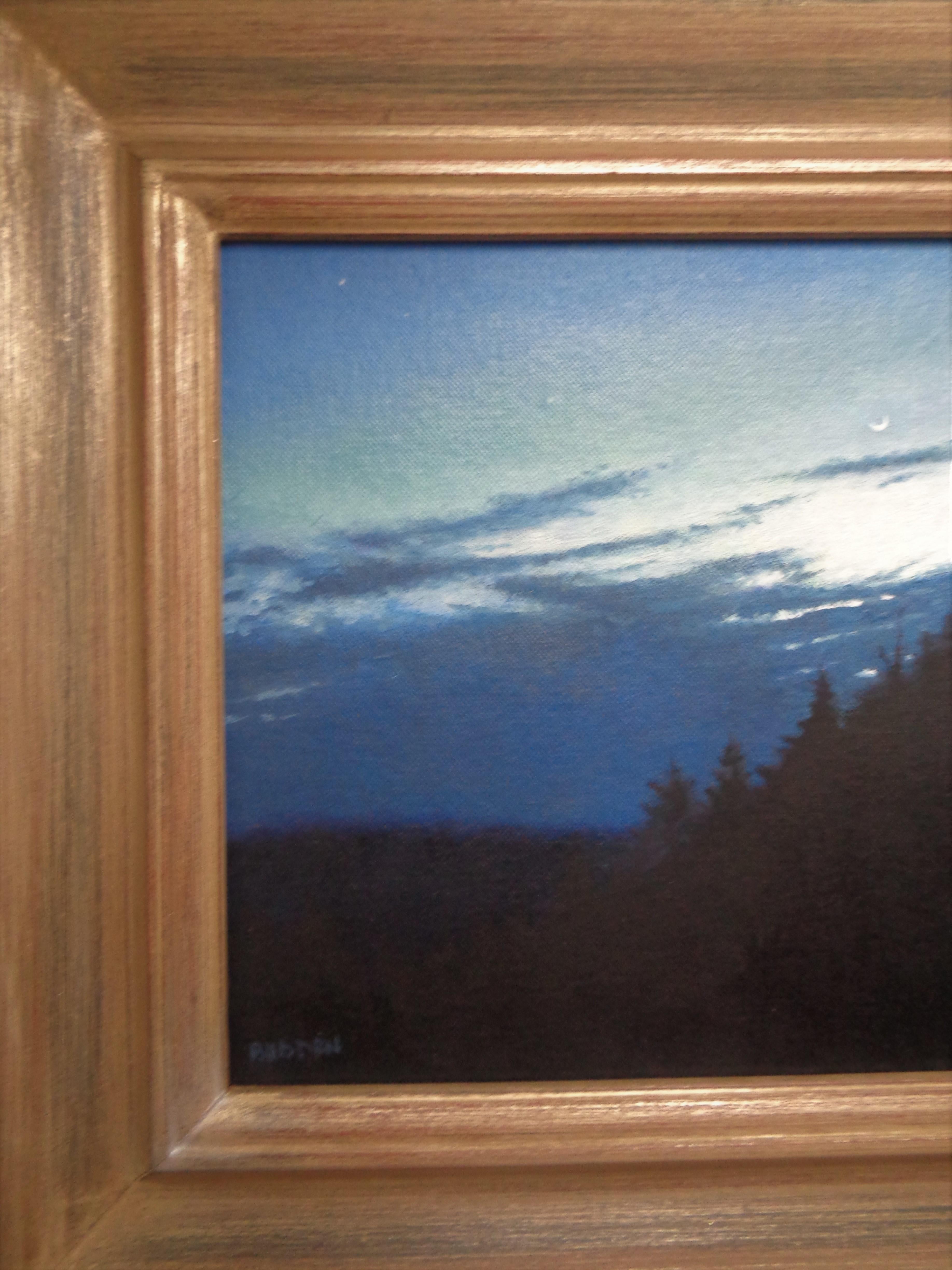 Impressionistic Nocturne Landscape Oil Painting Michael Budden Stars Moon Night For Sale 3