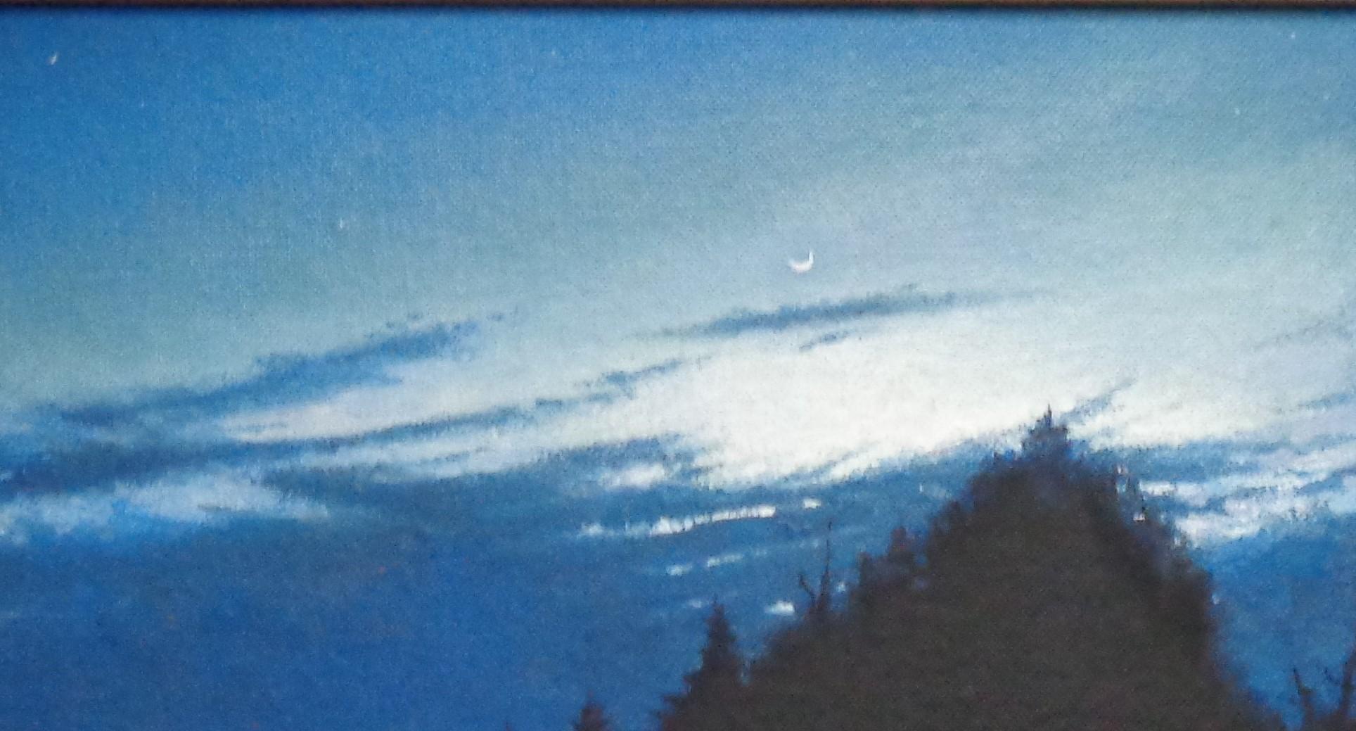 Impressionistic Nocturne Landscape Oil Painting Michael Budden Stars Moon Night For Sale 4