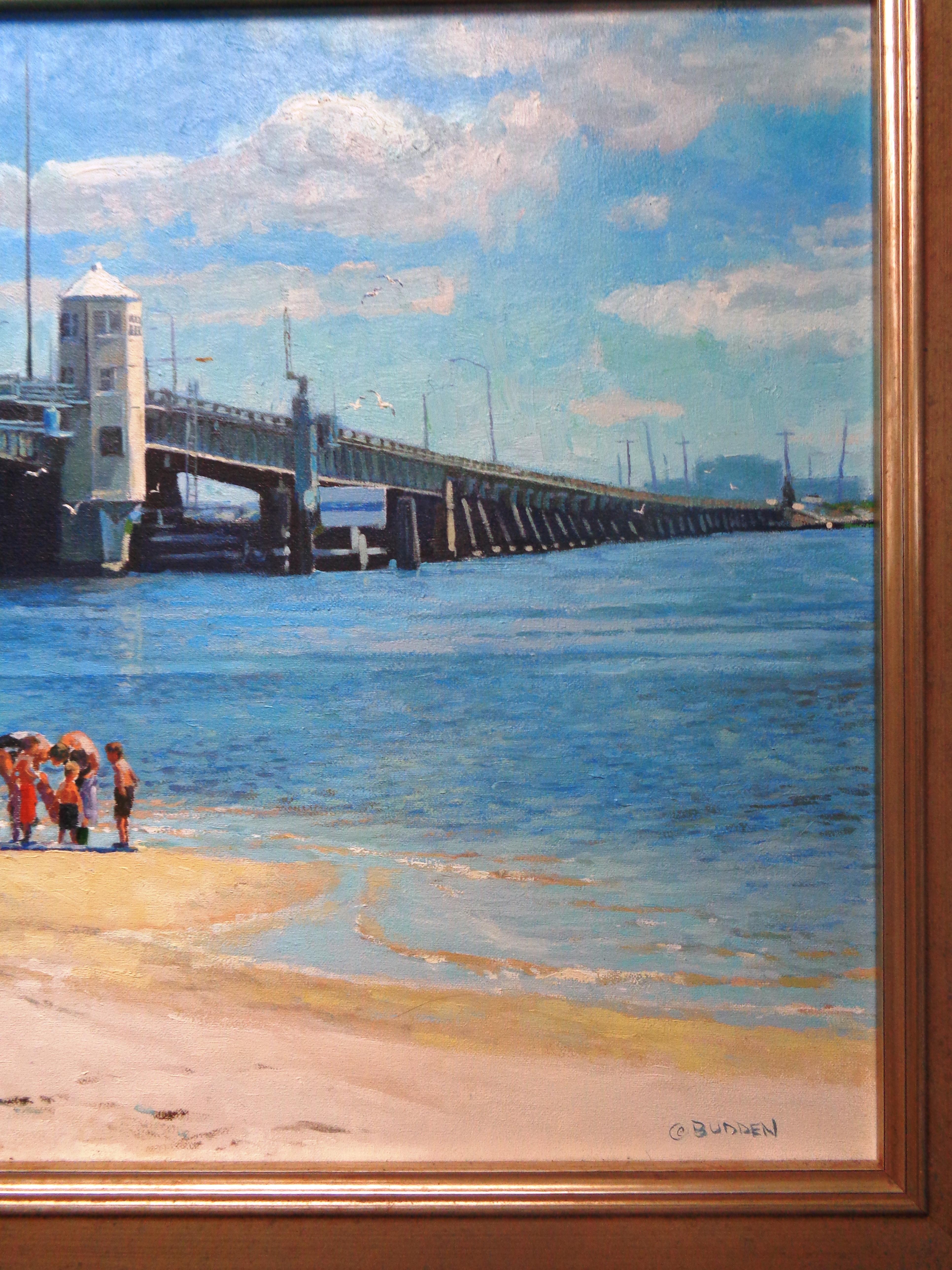 Realismo impressionistico Ocean City Beach Seascape Oil Painting Michael Budden in vendita 3