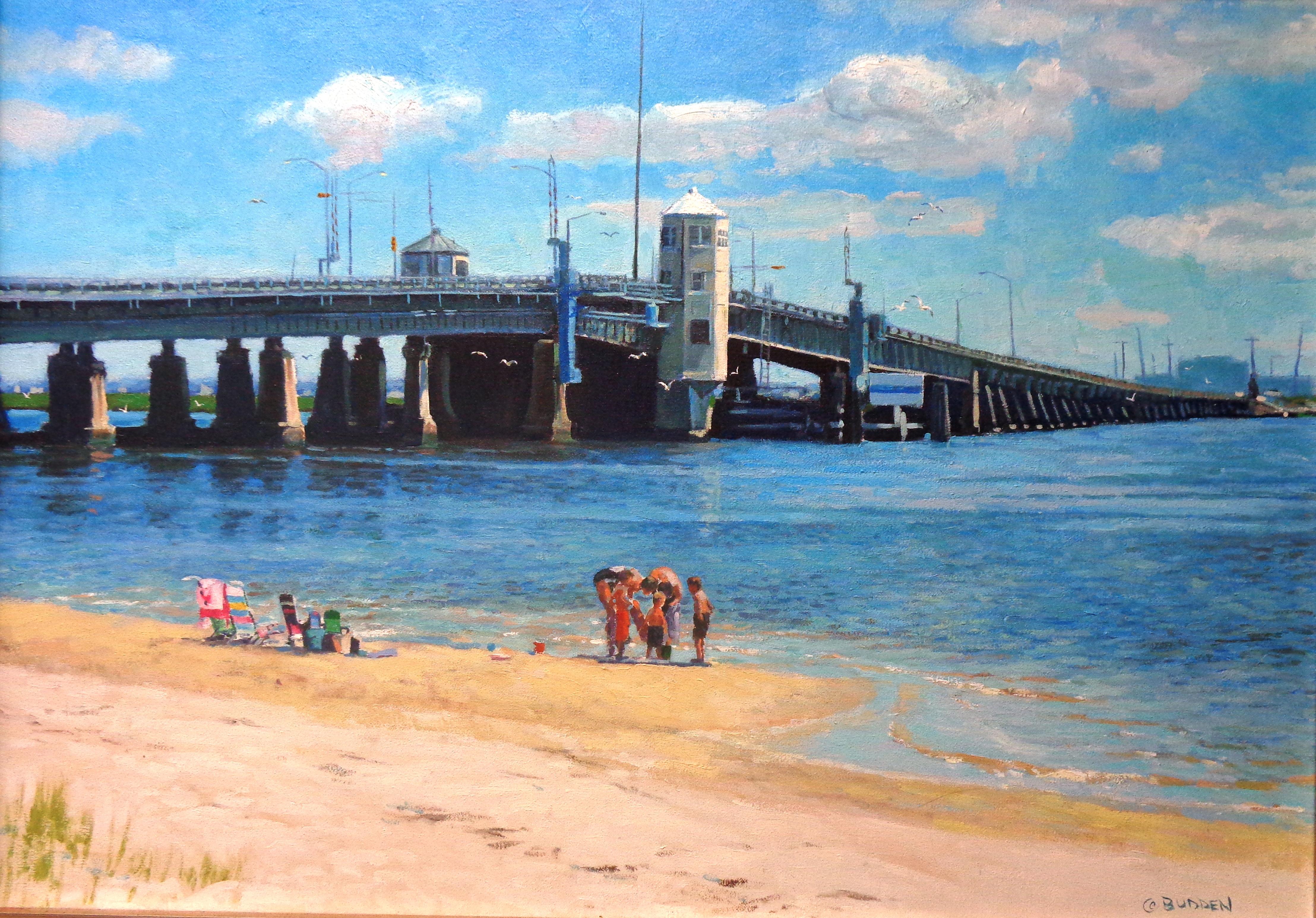  Impressionistischer Realismus Ozean City Strand- und Meereslandschaft, Ölgemälde Michael Budden im Angebot 4
