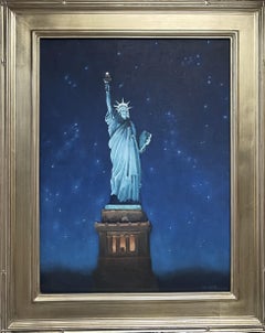 Impressionismo Realismo Pittura Michael Budden Statua della Libertà Notturno