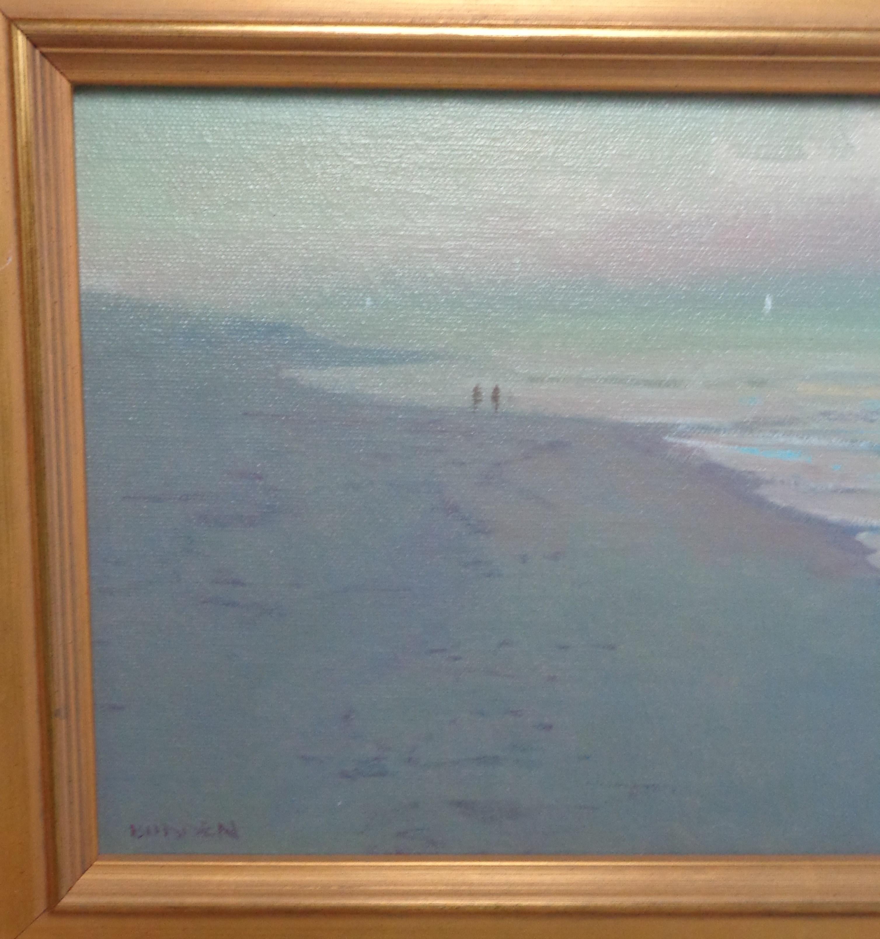 Pintura al óleo impresionista realista al mar Michael Budden Mañana brumosa 1