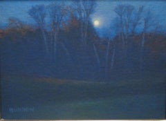 Impressionistic Realistic Moonlight Landscape Oil Painting Michael Budden