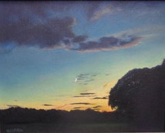 Impressionistic Realistic Moonlight Landscape Oil Painting Michael Budden