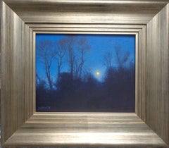 Impressionistic Realistic Moonlight Landscape Oil Painting Michael Budden