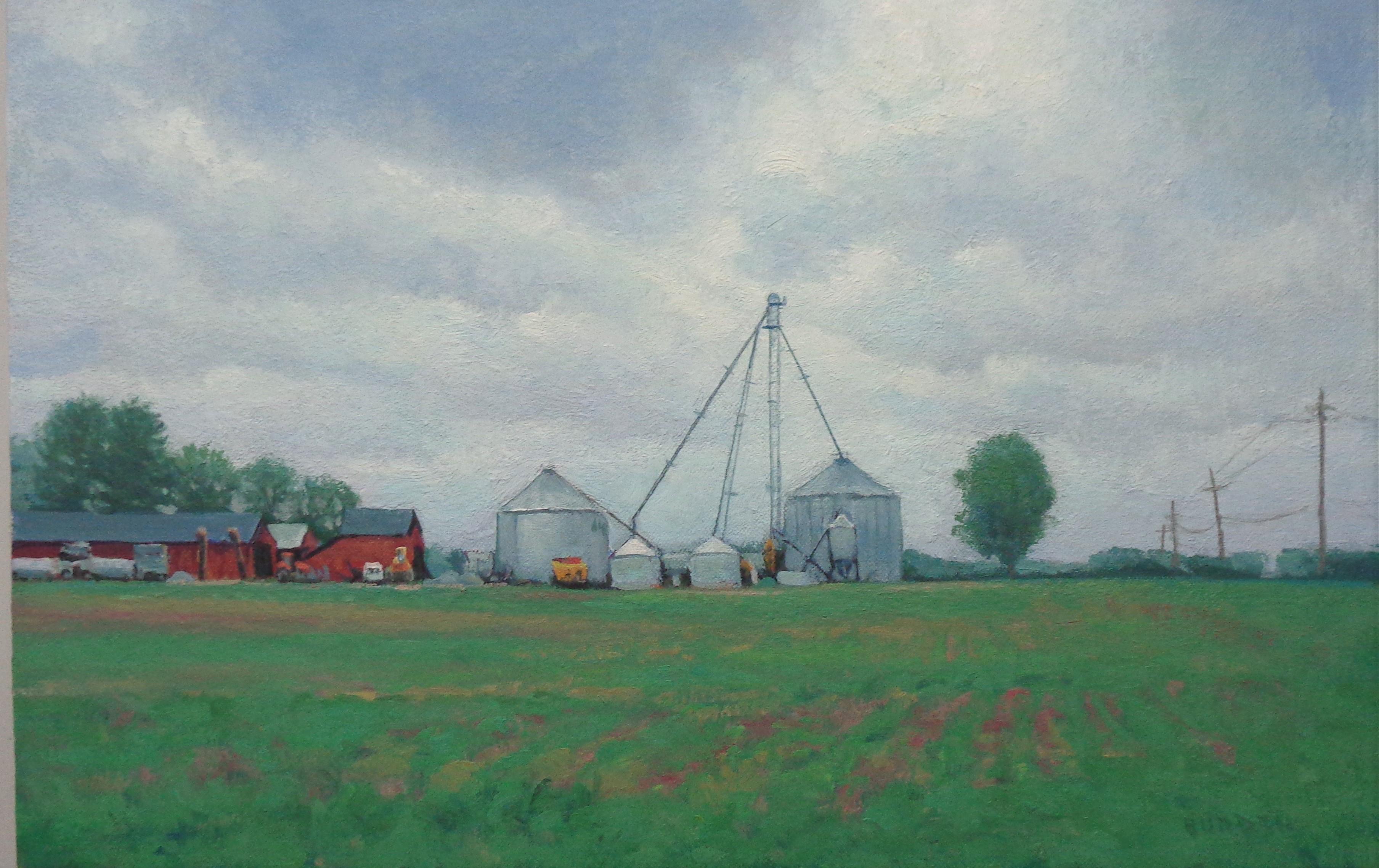  Impressionistic Rural Farm Award Winner Landscape Oil Painting Michael Budden  For Sale 1
