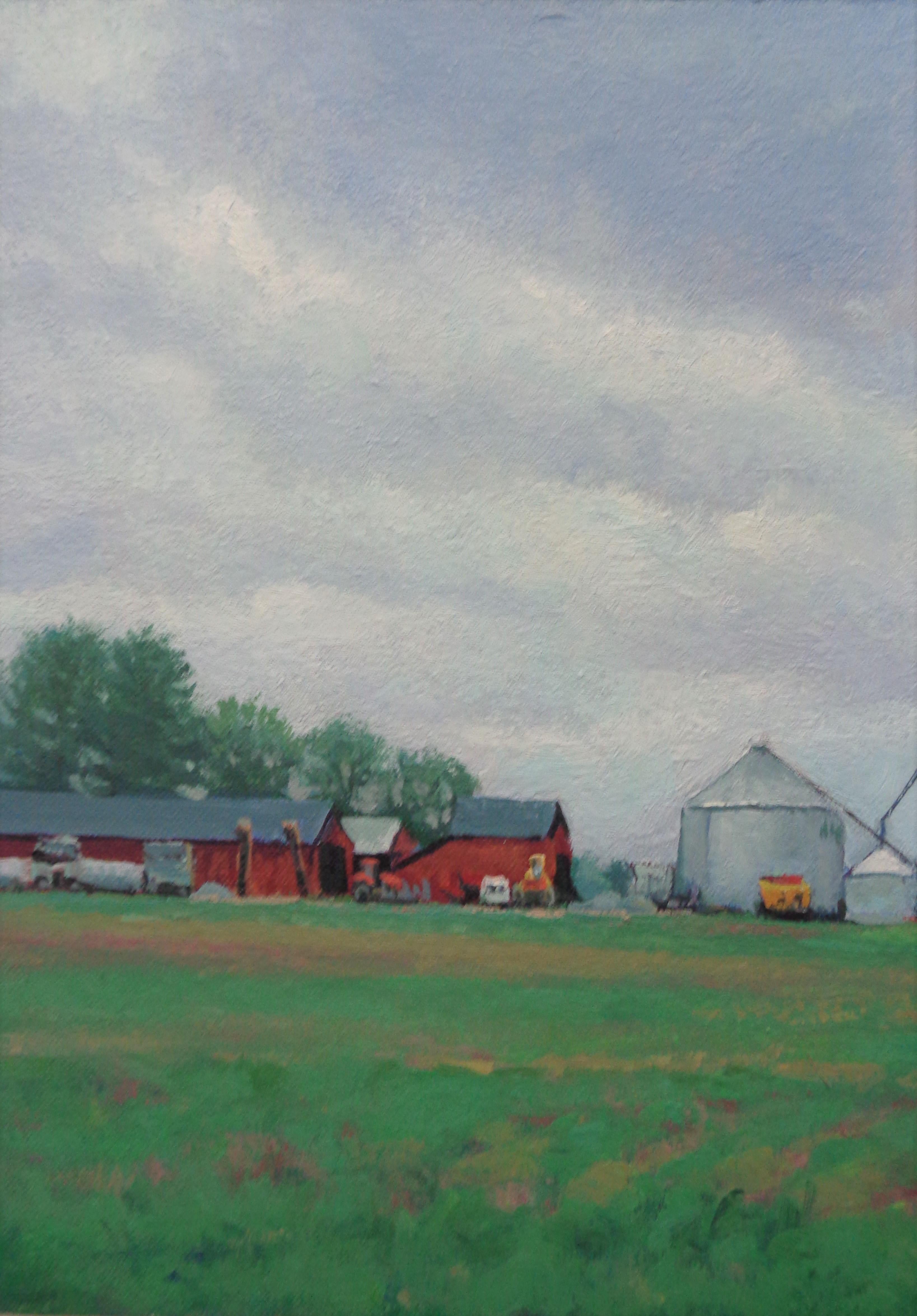  Impressionistic Rural Farm Award Winner Landscape Oil Painting Michael Budden  For Sale 2