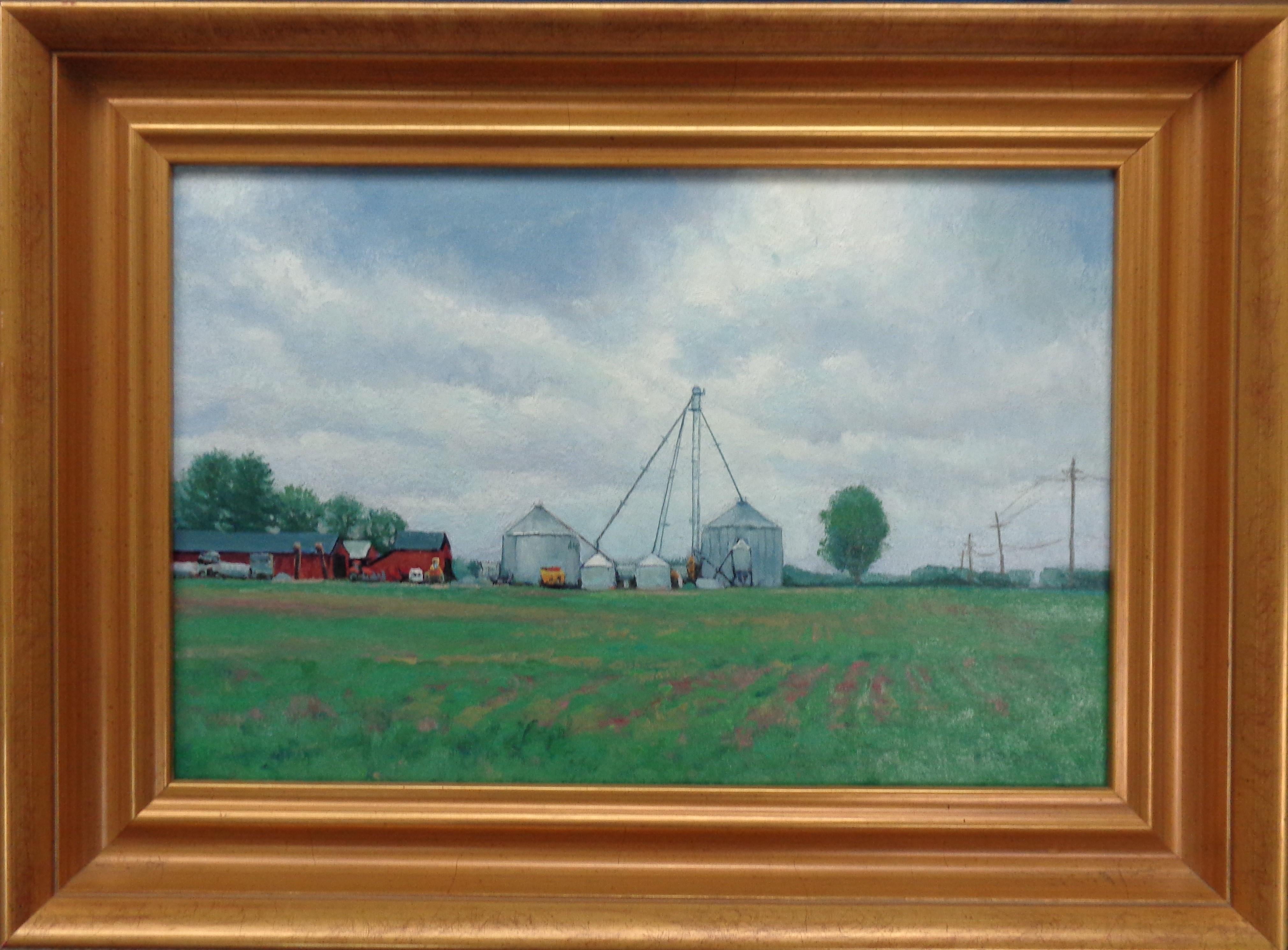 "Springtime, Windswept Farm" 
oil/panel
12 x 18 image size
16.75 x 22.25 framed, won the Best Farm Scene at the 2020 Chesterfield Art Show 2020 and is a beautiful impressionistic landscape oil painting that I did of a farm near my studio in 2020.