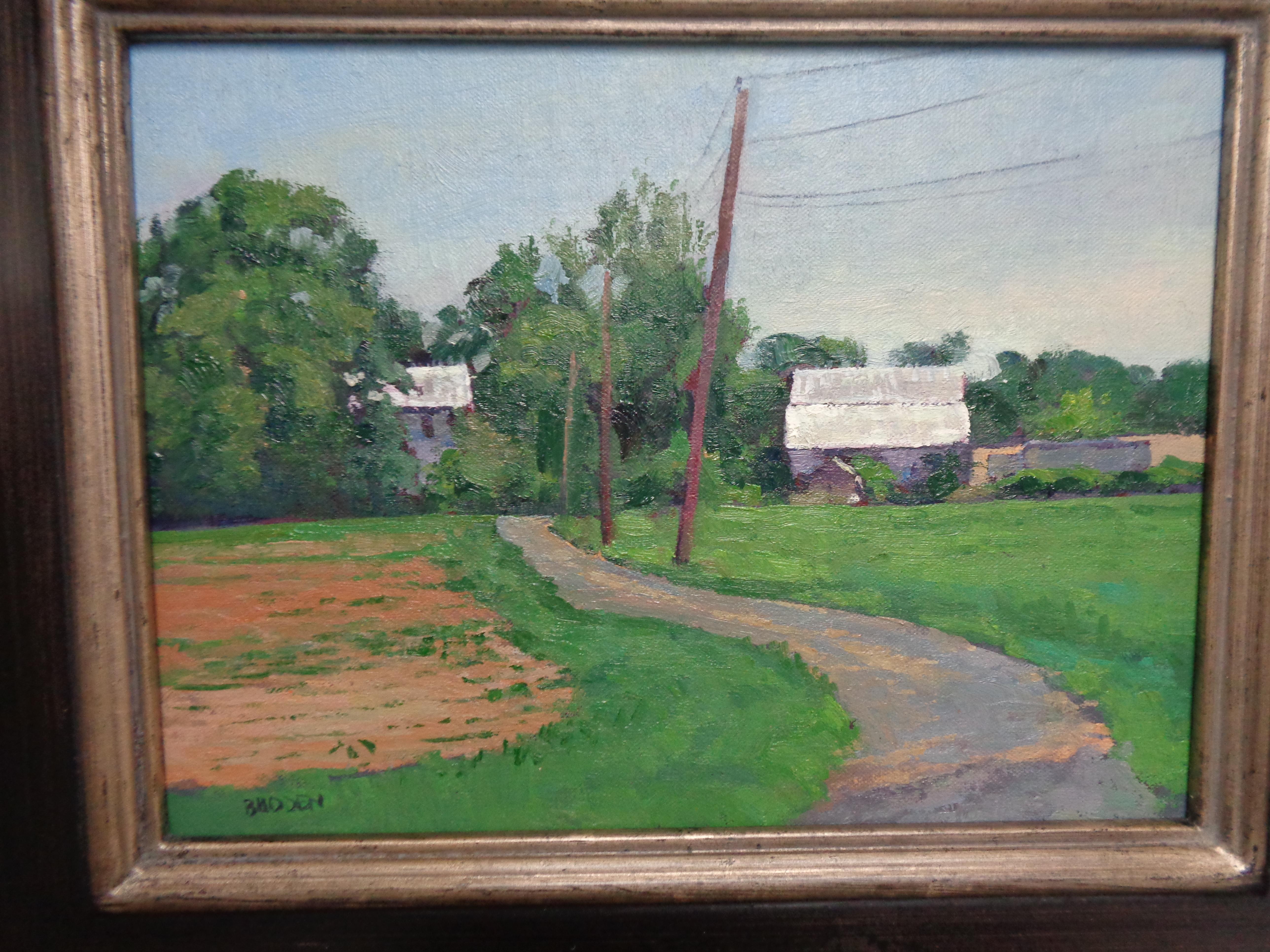 Impressionistic Rural Farm Landscape Oil Painting Michael Budden Country Farm For Sale 1